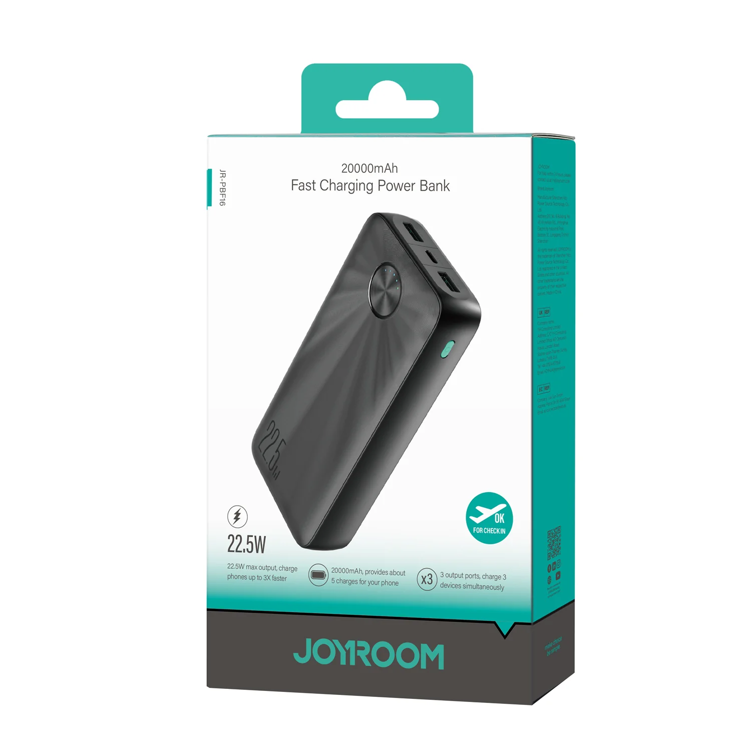 JR-PBF20 25W digital fast charge mobile powerbank 10000mAh - Image 2
