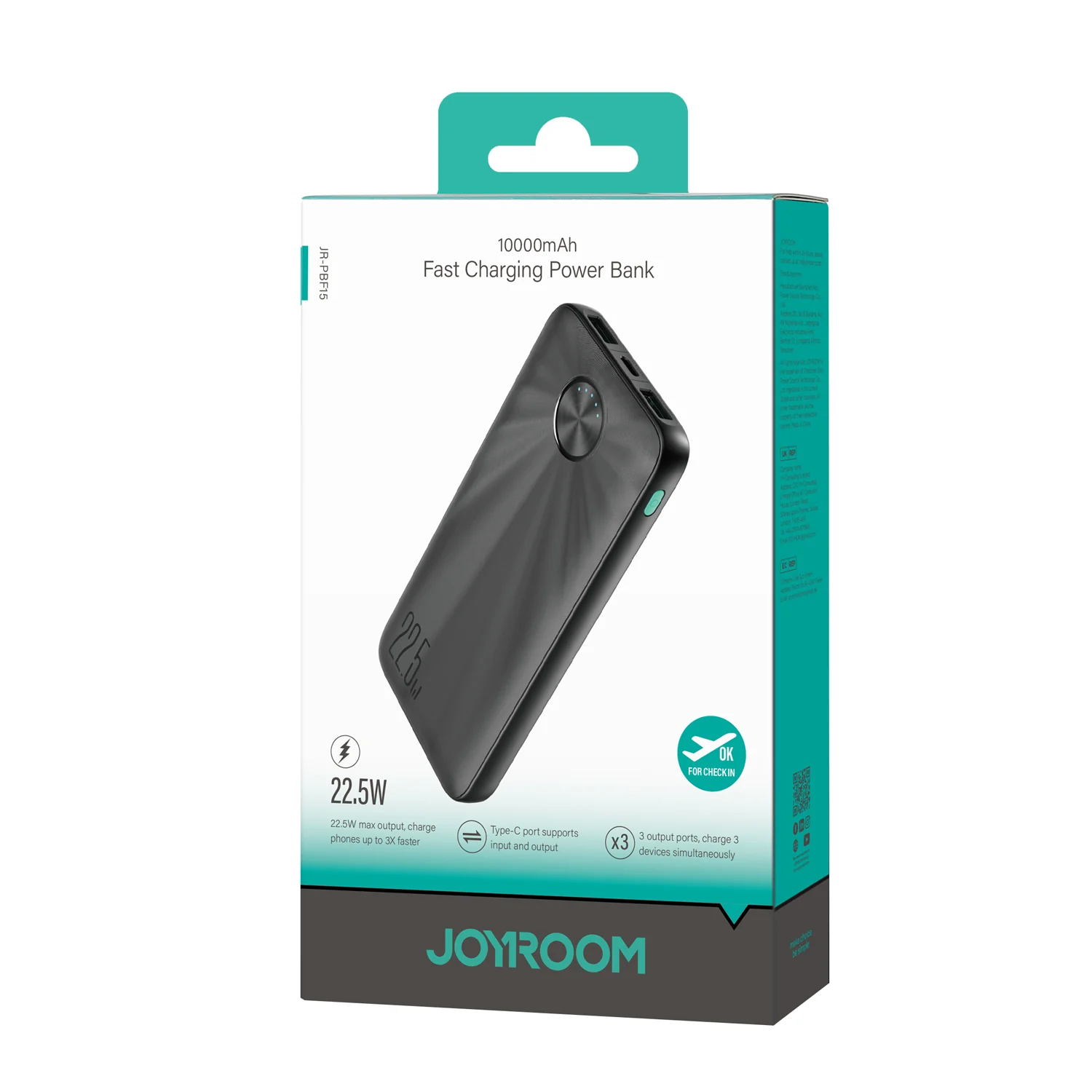 JR-PBF20 25W digital fast charge mobile powerbank 10000mAh - Image 4