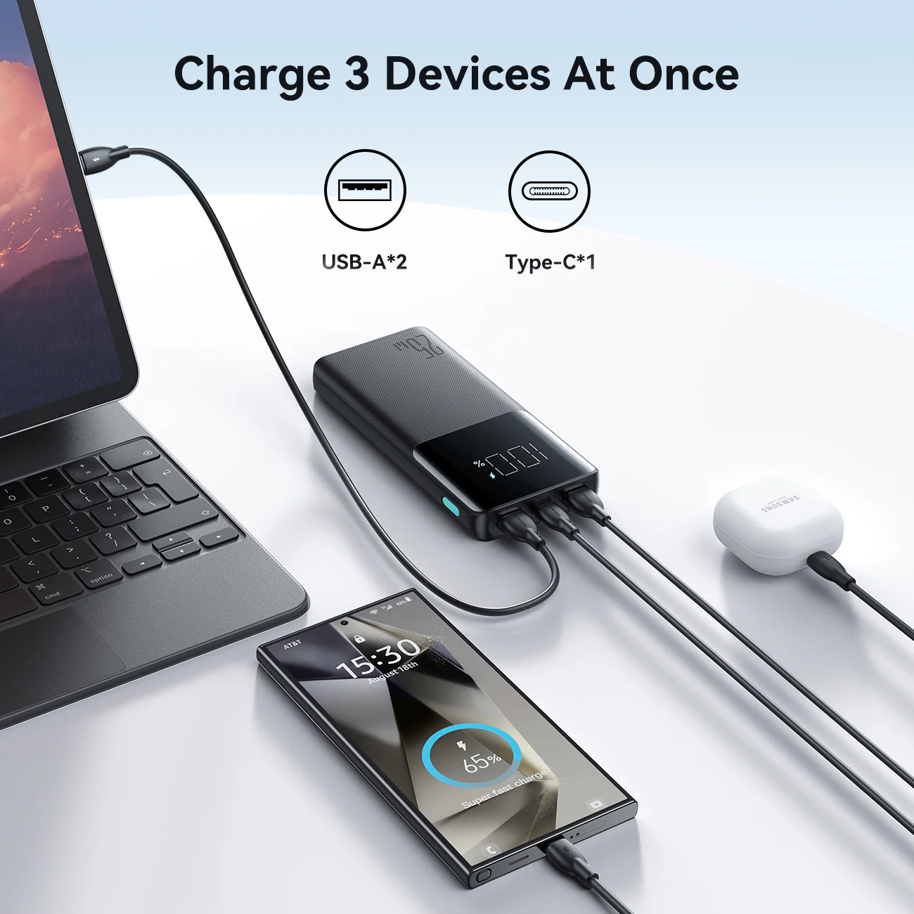 JR-PBF20 25W digital fast charge mobile powerbank 10000mAh - Image 9