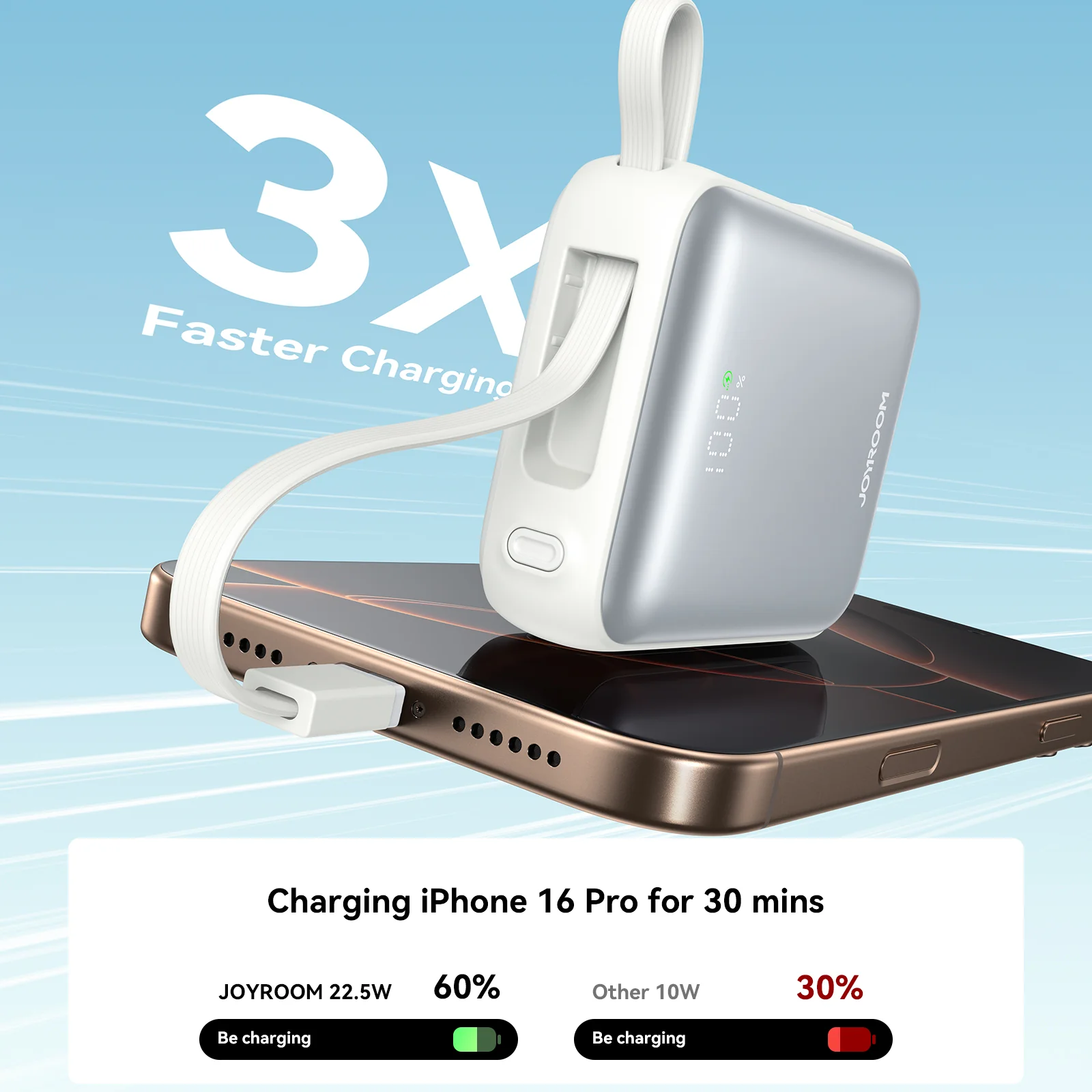 JR-PBF27 22.5W mini Power Bank with Dual Cables 10000mAh - Image 7