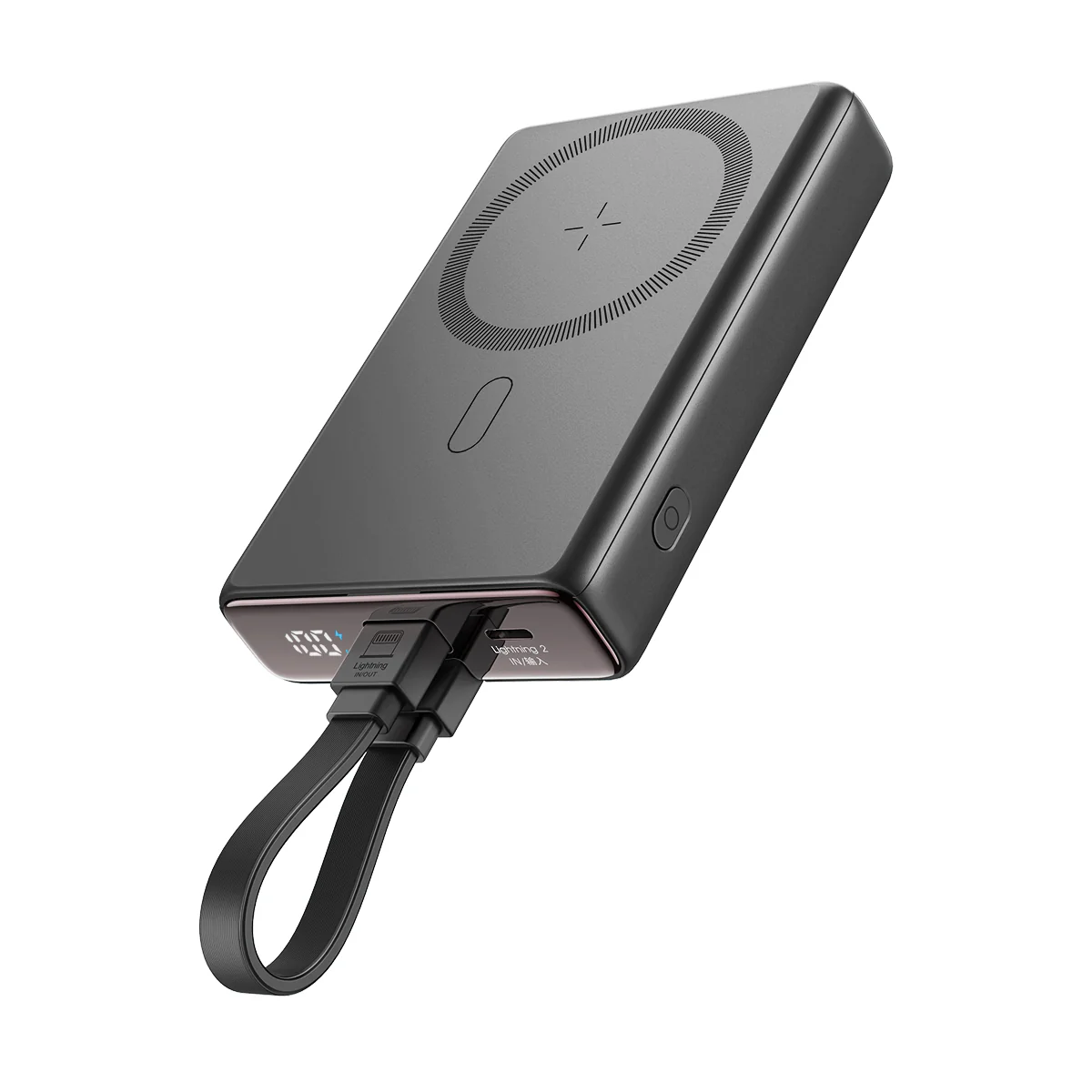 JR-PBM01 20W Magnetic Wireless Power Bank with Built-in Cable&Kickstand 10000mAh - Image 2