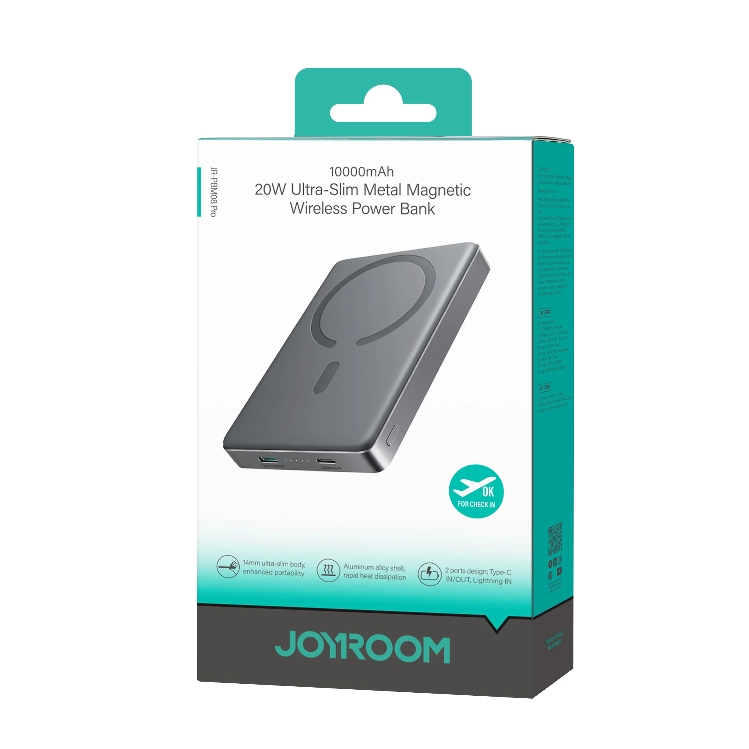 JR-PBM08 Pro 20W magnetic wireless power bank 10000mAh - Image 3