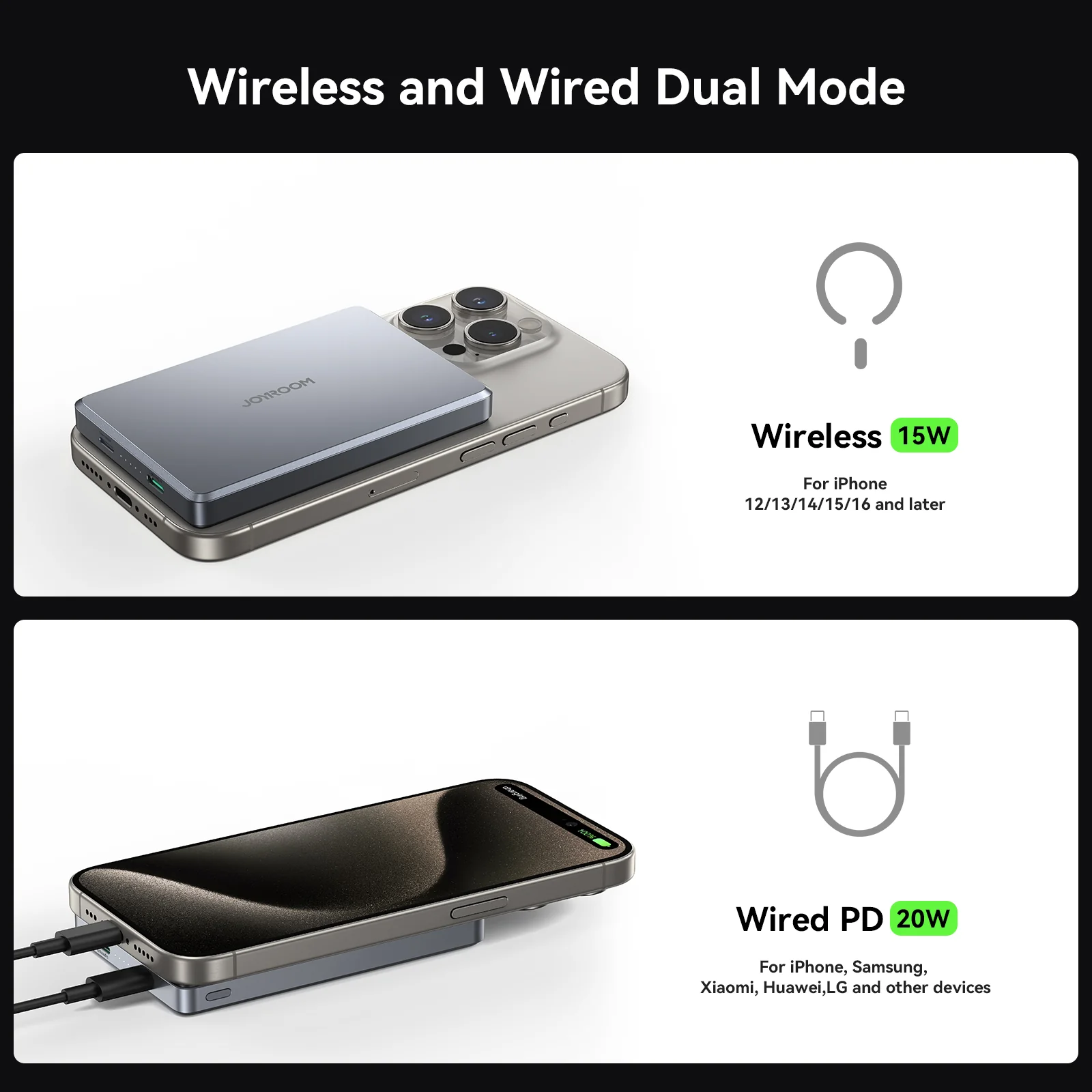 JR-PBM08 Pro 20W magnetic wireless power bank 10000mAh - Image 5