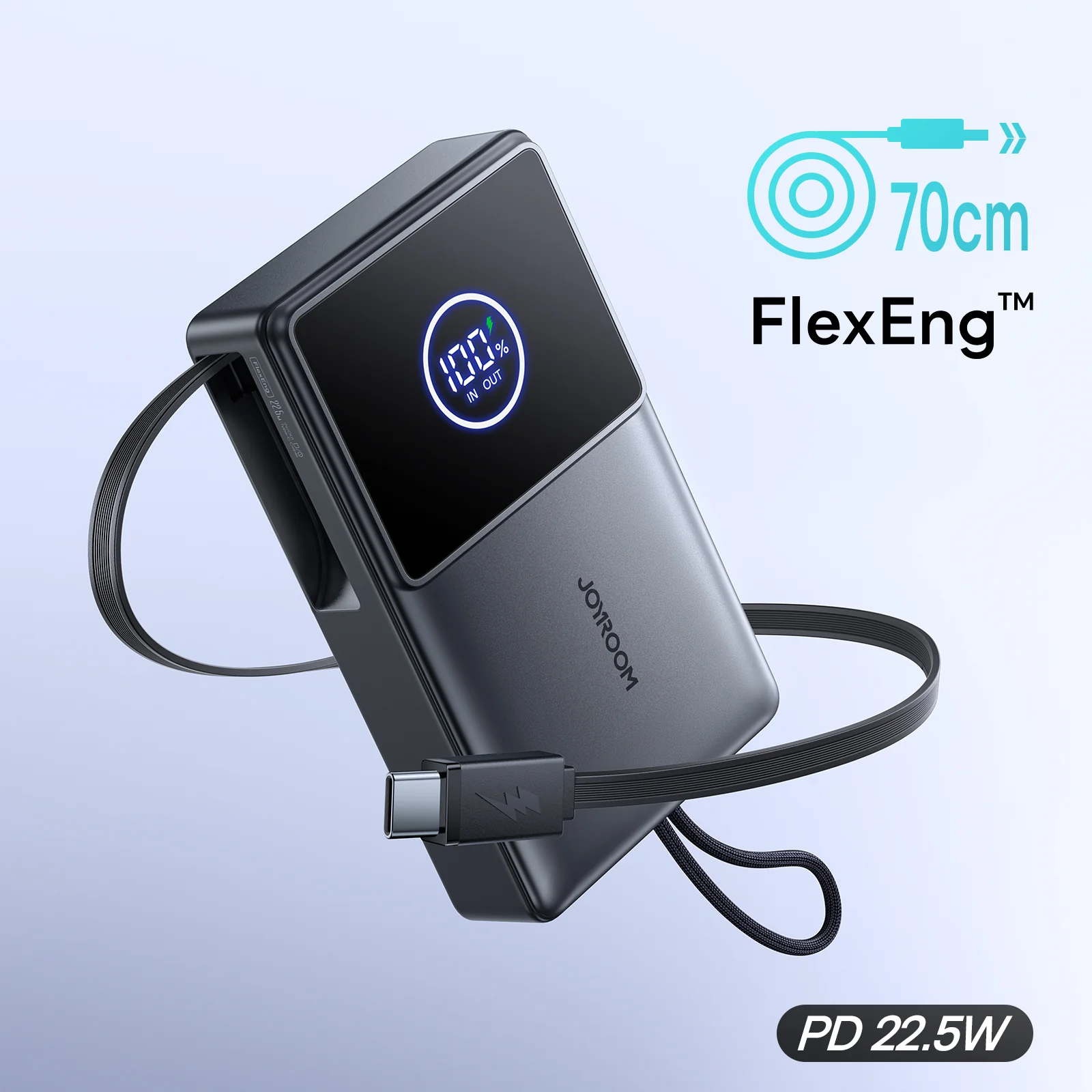 JR-PR1 22.5W Built-in Retractable Cable Powerbank10000mAh - Image 6