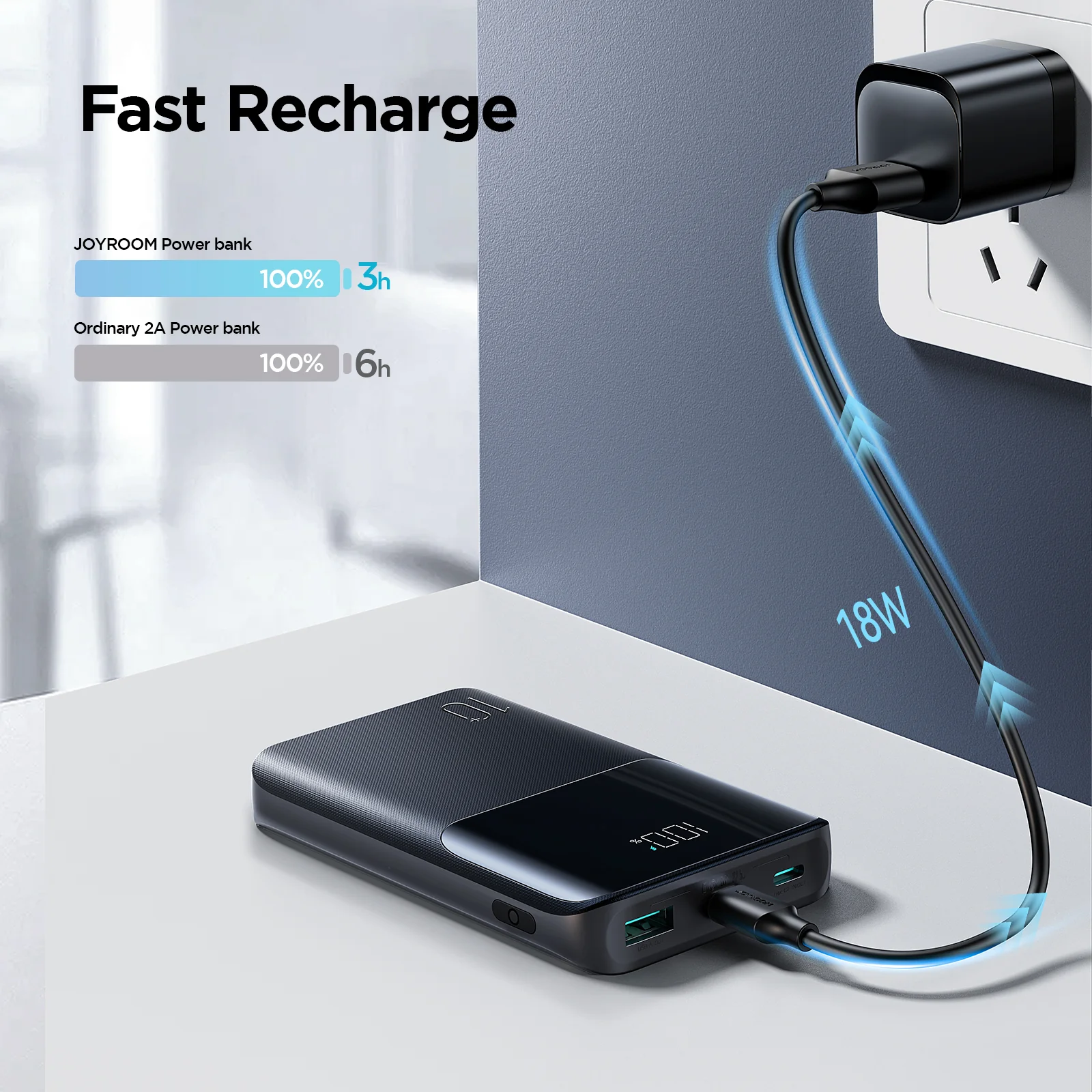 JR-QP191 Mini Star Series Mini 22.5W Digital Display Fast Charging Power Bank 10,000mAh - Image 10
