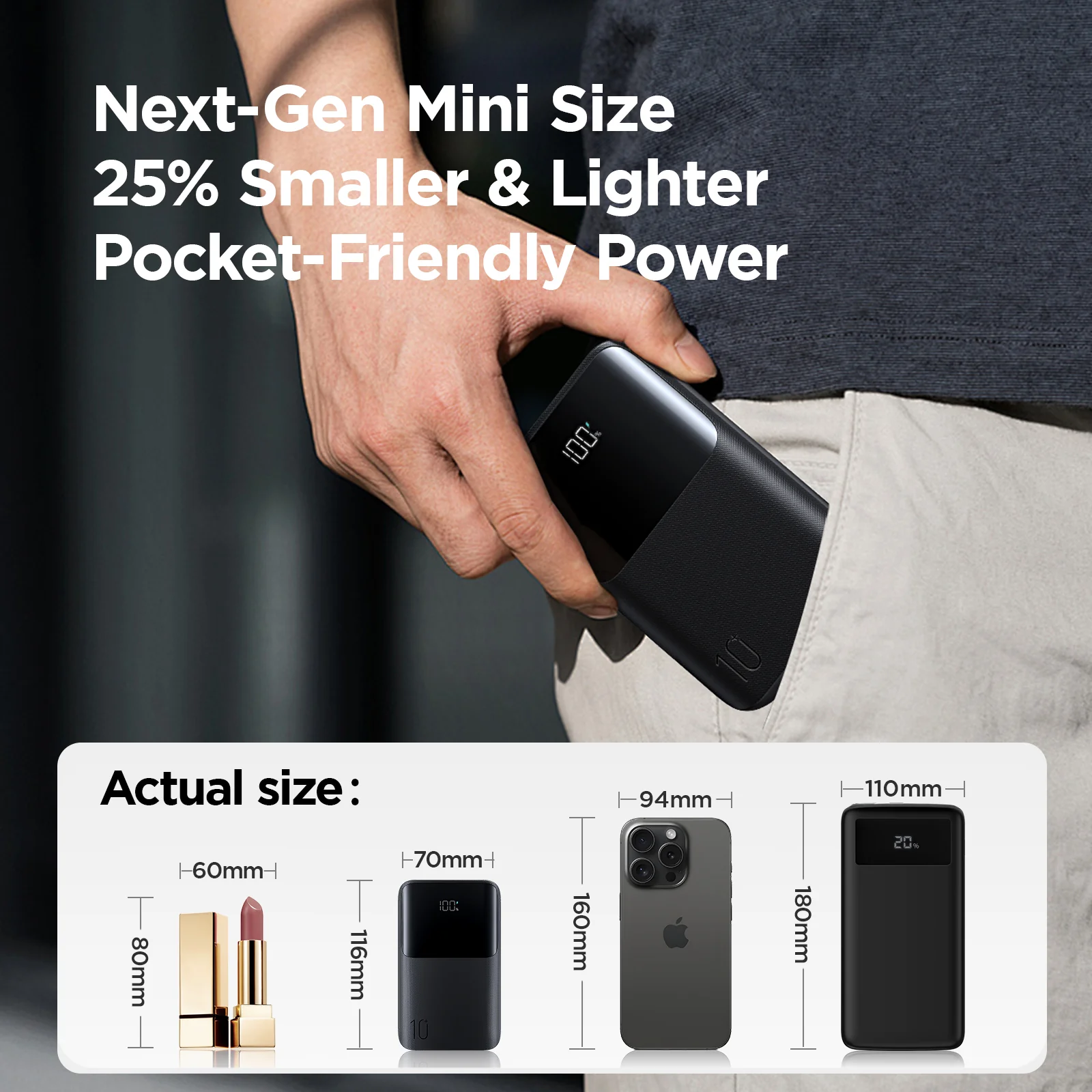 JR-QP191 Mini Star Series Mini 22.5W Digital Display Fast Charging Power Bank 10,000mAh - Image 13