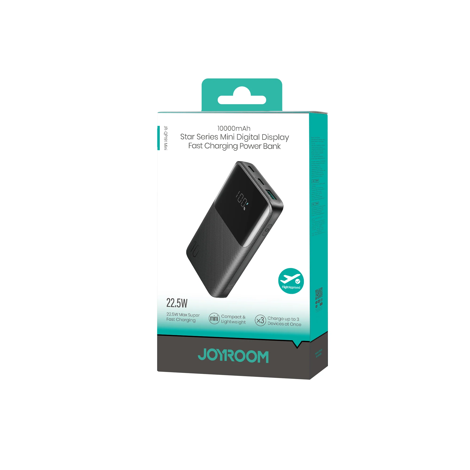 JR-QP191 Mini Star Series Mini 22.5W Digital Display Fast Charging Power Bank 10,000mAh - Image 5