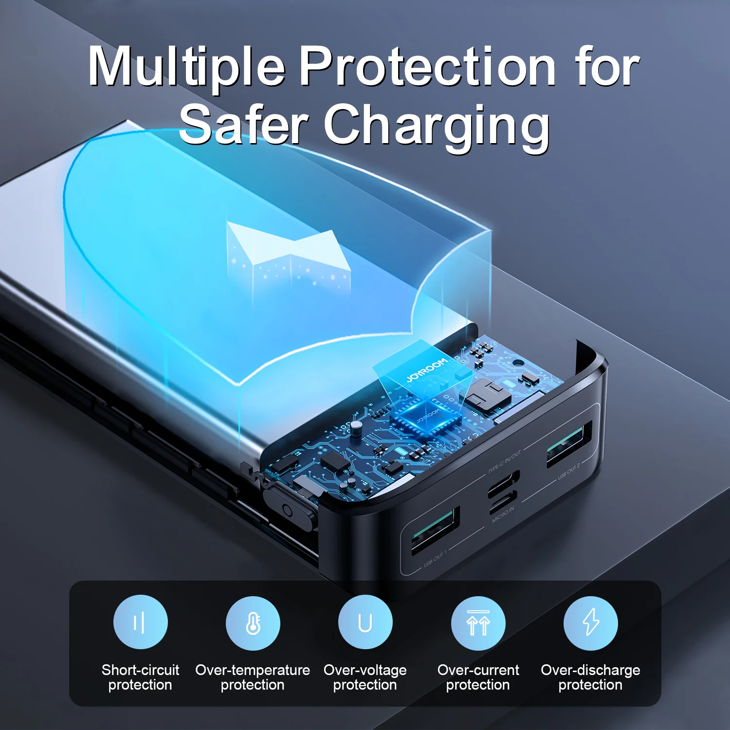 JR-QP192 20000mah 22.5W fast charging powerbank with LCD display - Image 4