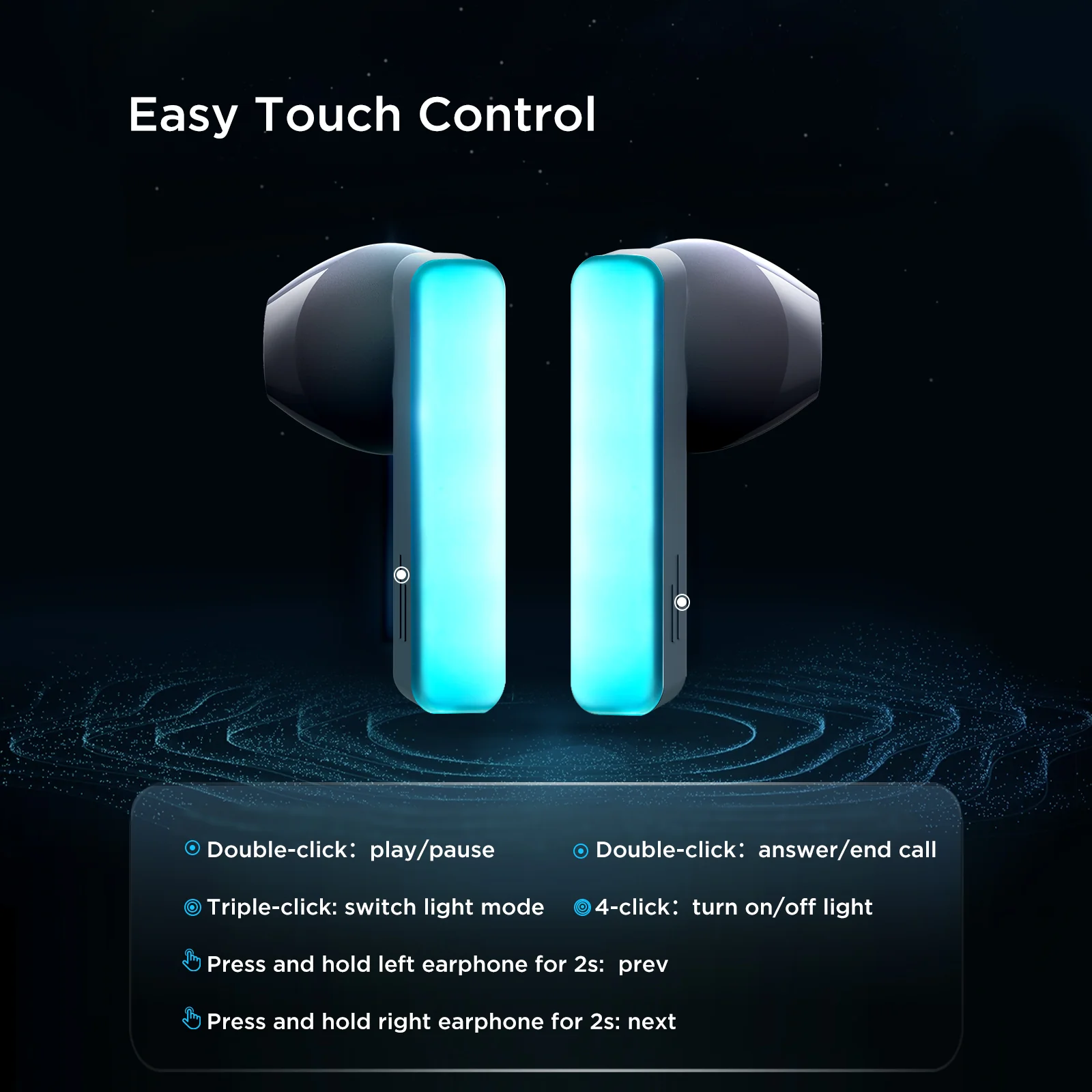 JR-TC1 True Wireless Earbuds with LED Lights - Image 10