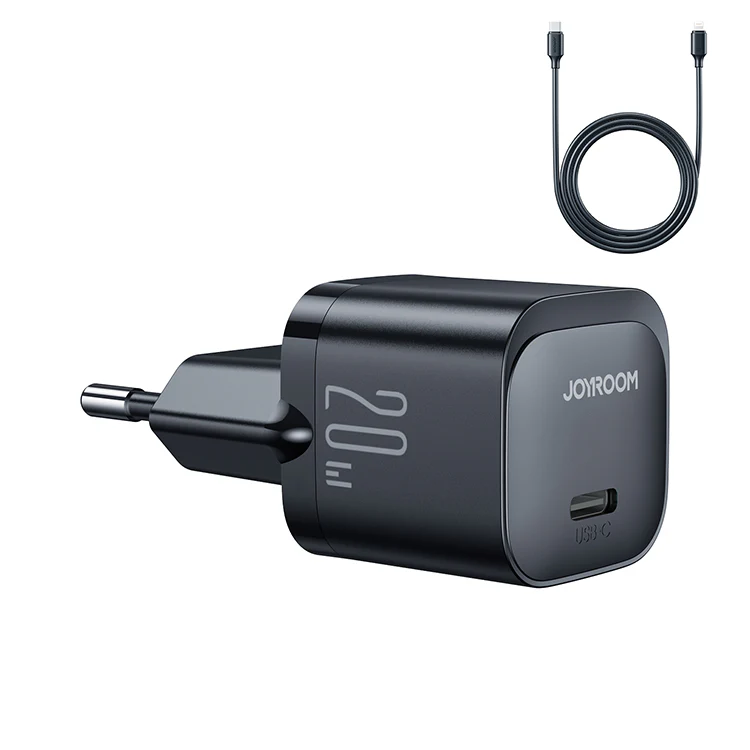 JR-TCF02 PD 20W mini Charger-black (UK)+C to L Cable 1M-EU/UK-White/Black - Image 2