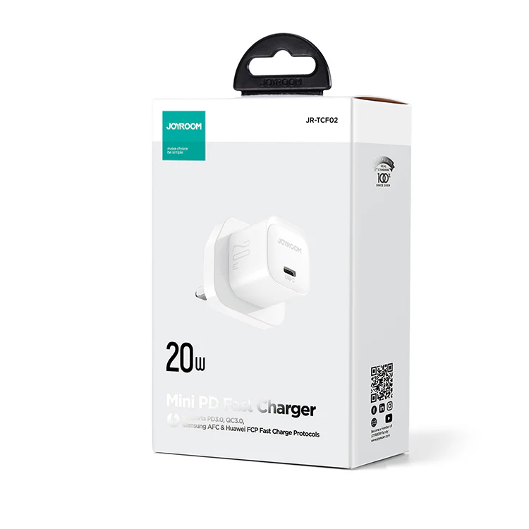 JR-TCF02 PD 20W mini Charger-EU/UK-White/Black - Image 5
