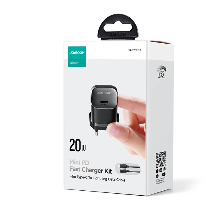 JR-TCF02 PD 20W Mini intelligent fast charger EU/UK with C to L Cable - Image 8
