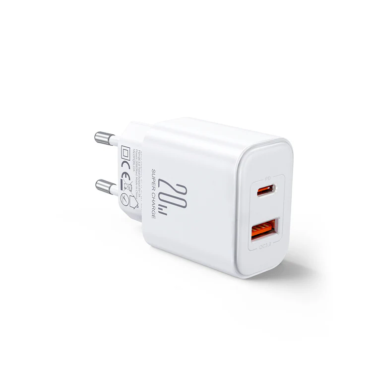 JR-TCF05 20W PD+QC Charger-EU/UK/US-White/Black