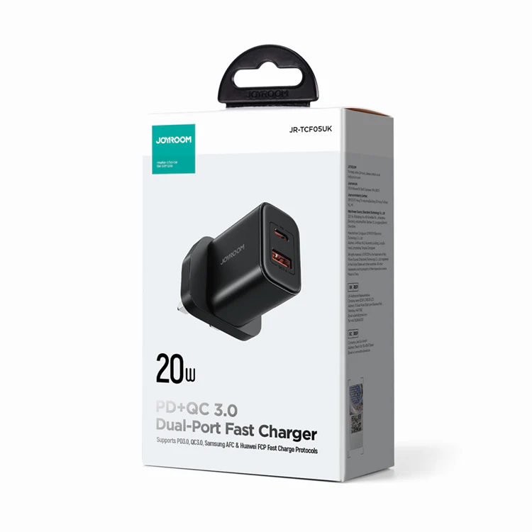 JR-TCF05 20W PD+QC Charger-EU/UK/US-White/Black - Image 8