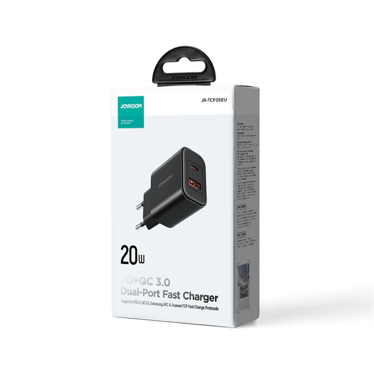 JR-TCF05 20W PD+QC Charger-EU/UK/US-White/Black - Image 9