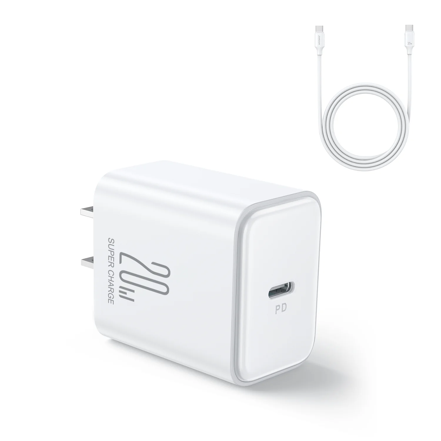 JR-TCF06 PD 20W Charger-White (EU)+C to C Cable 1m