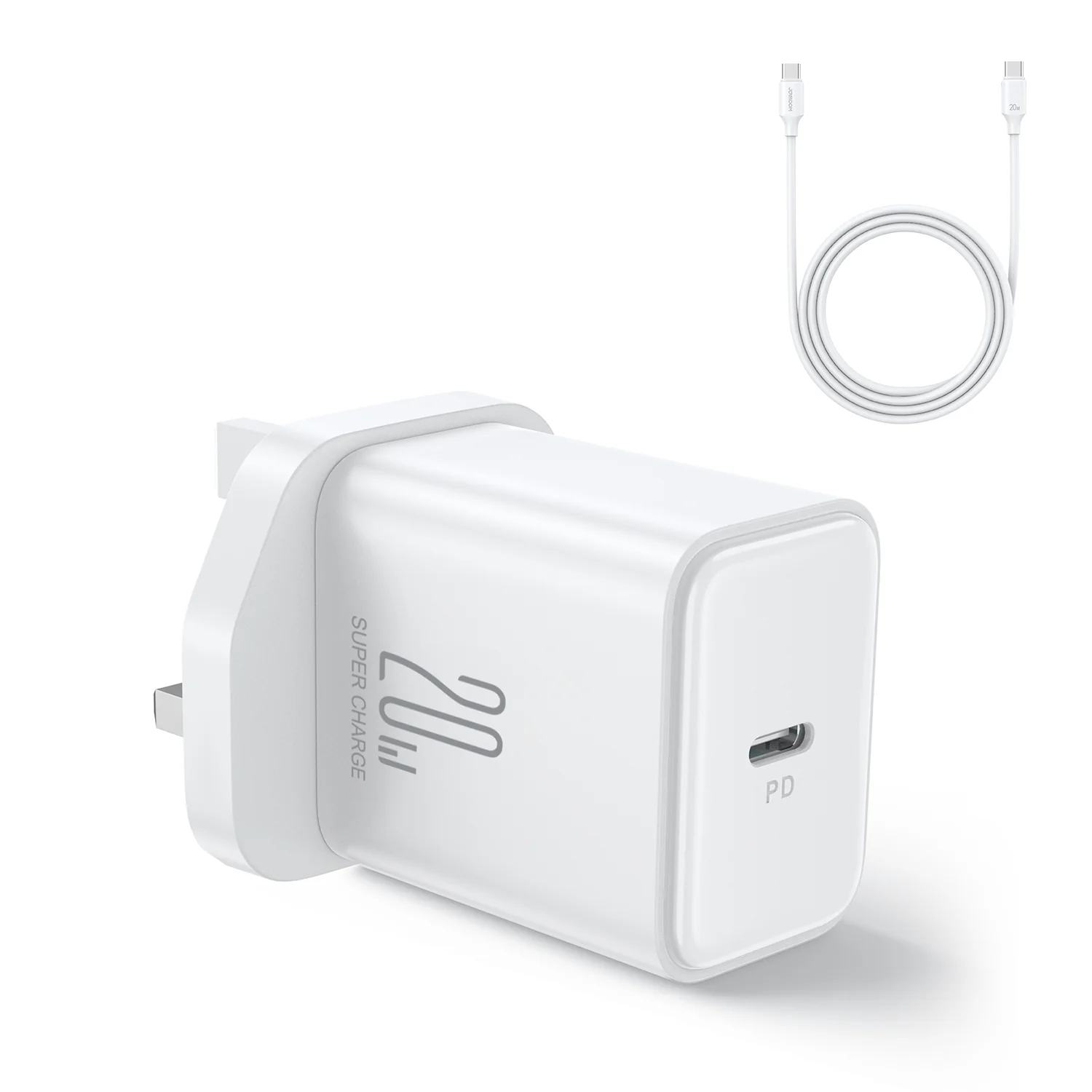 JR-TCF06 PD 20W Charger-White (EU)+C to C Cable 1m - Image 3