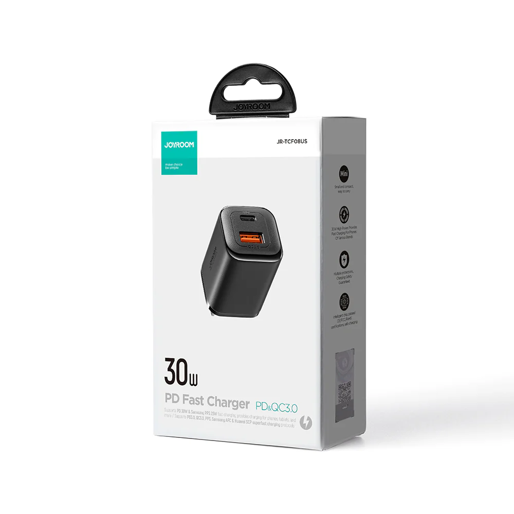 JR-TCF08 30W A+C Dual Port Mini intelligent Fast Charger EU/UK/US - Image 4