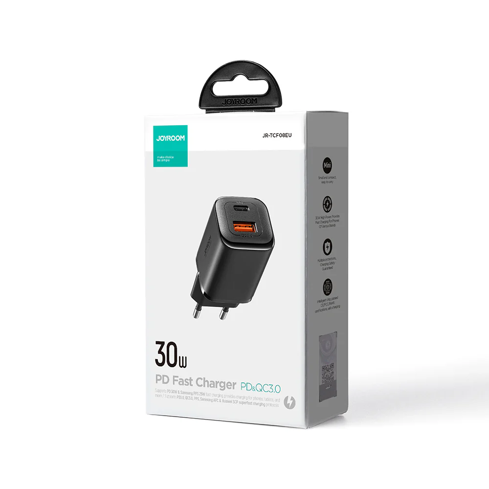 JR-TCF08 30W A+C Dual Port Mini intelligent Fast Charger EU/UK/US - Image 5