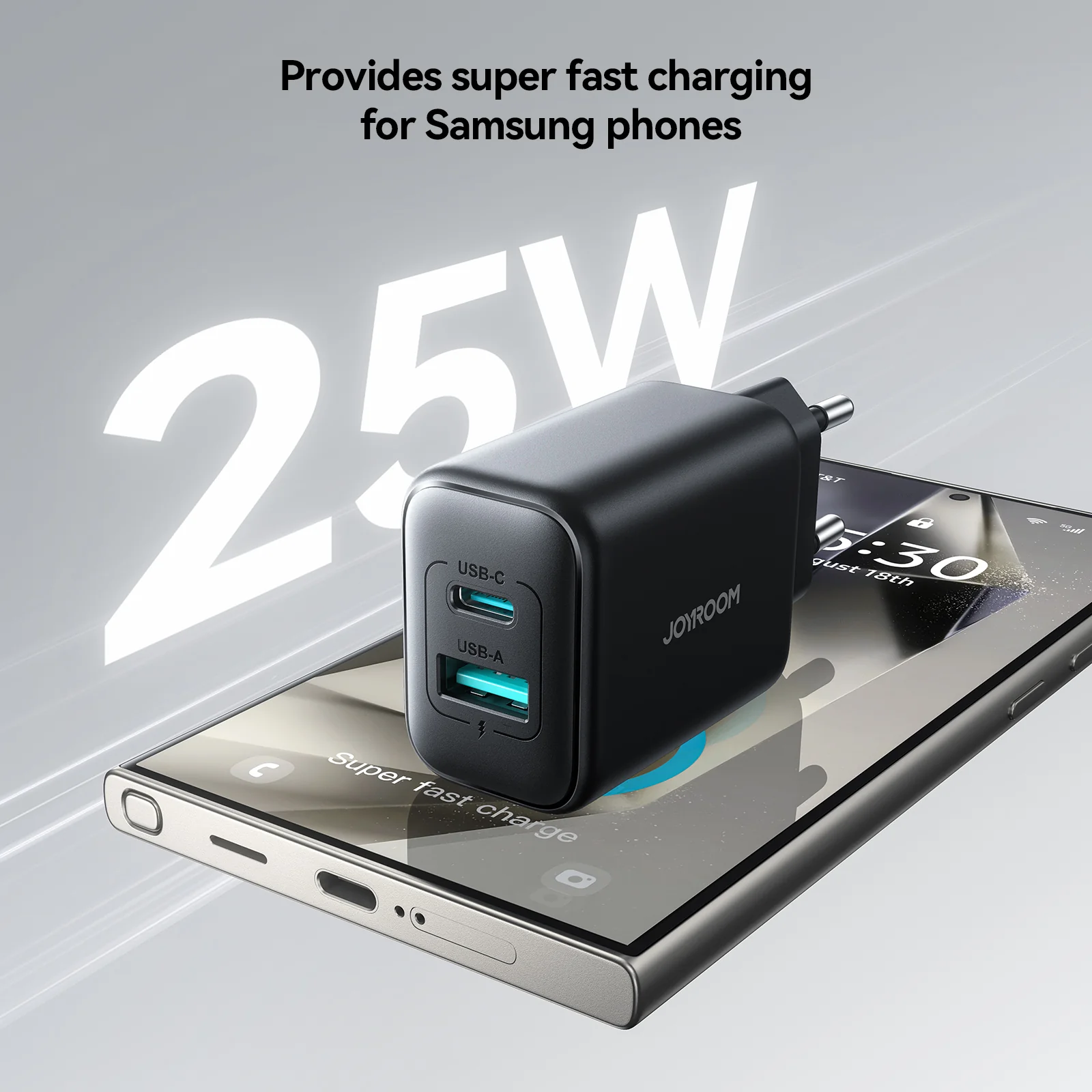 JR-TCF13 25W Dual-Port (A+C) Charger-Black (EU) - Image 3