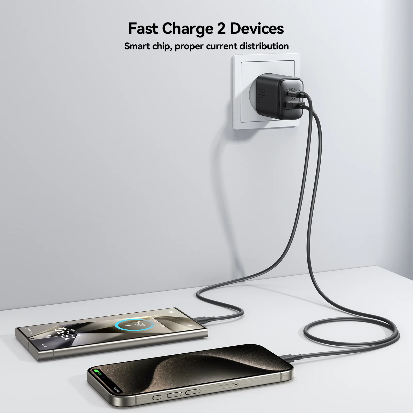 JR-TCF13 25W Dual-Port (A+C) Charger-Black (EU) - Image 4