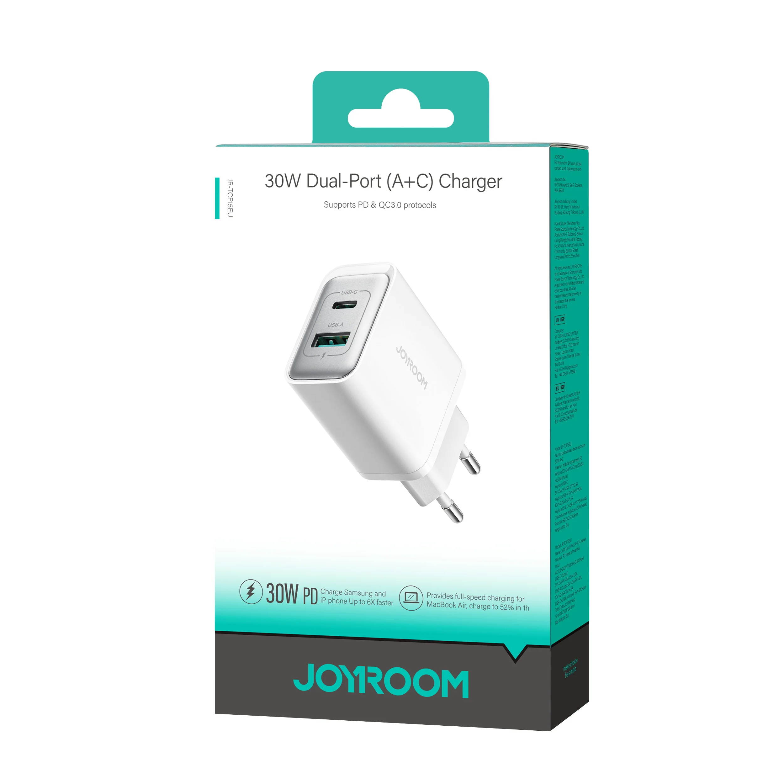 JR-TCF15 30W A+C) Charger-White - Image 3