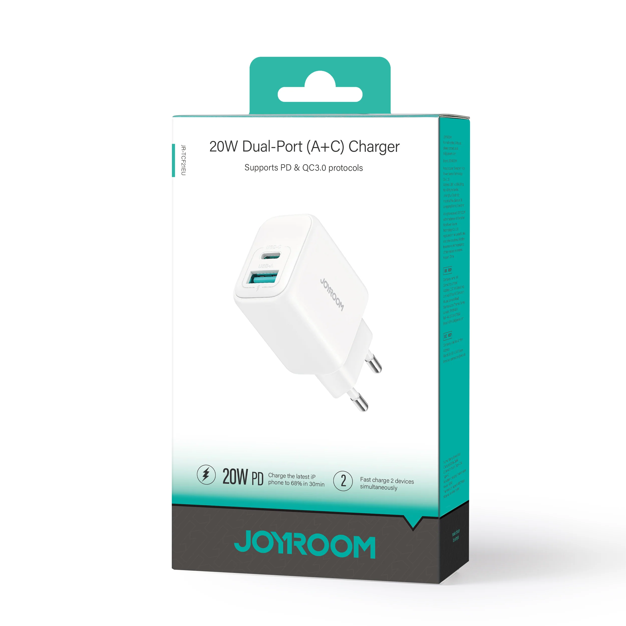 JR-TCF21 20W Dual-Port (A+C) Charger - Image 4
