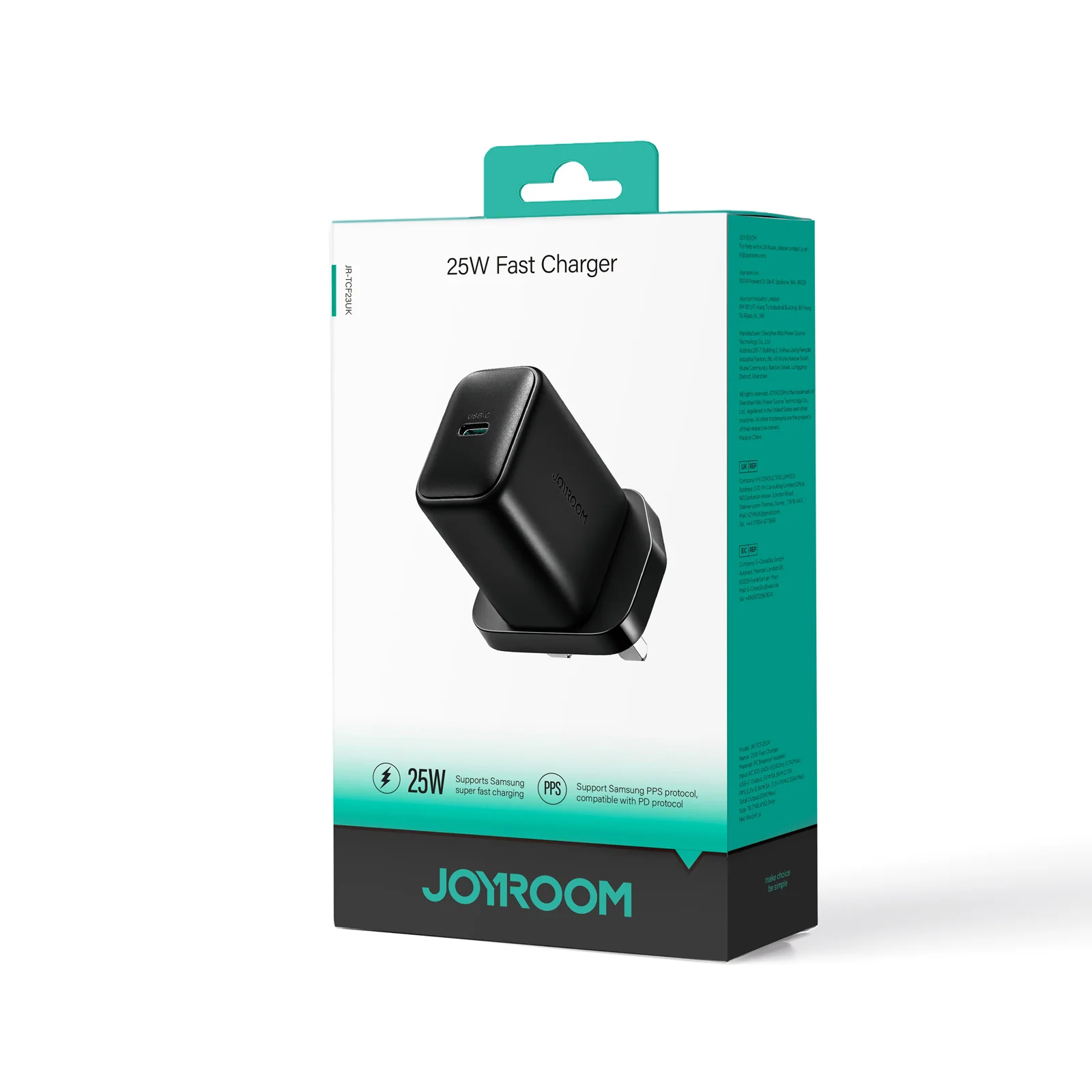 JR-TCF23 25W PD Charger-Black (EU/UK)+C to C Cable 1m - Image 7