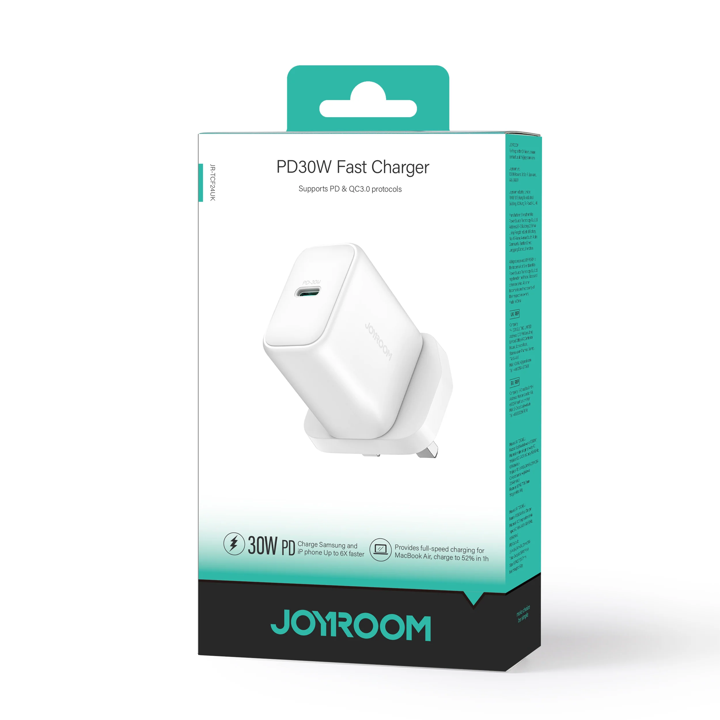 JR-TCF24 PD30W Charger-White (UK/EU) - Image 3