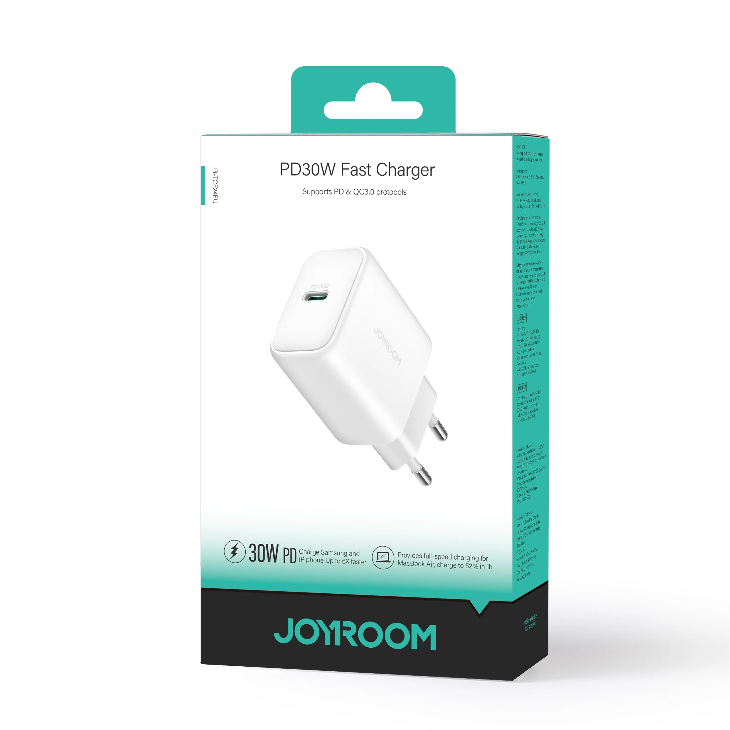 JR-TCF24 PD30W Charger-White (UK/EU) - Image 4