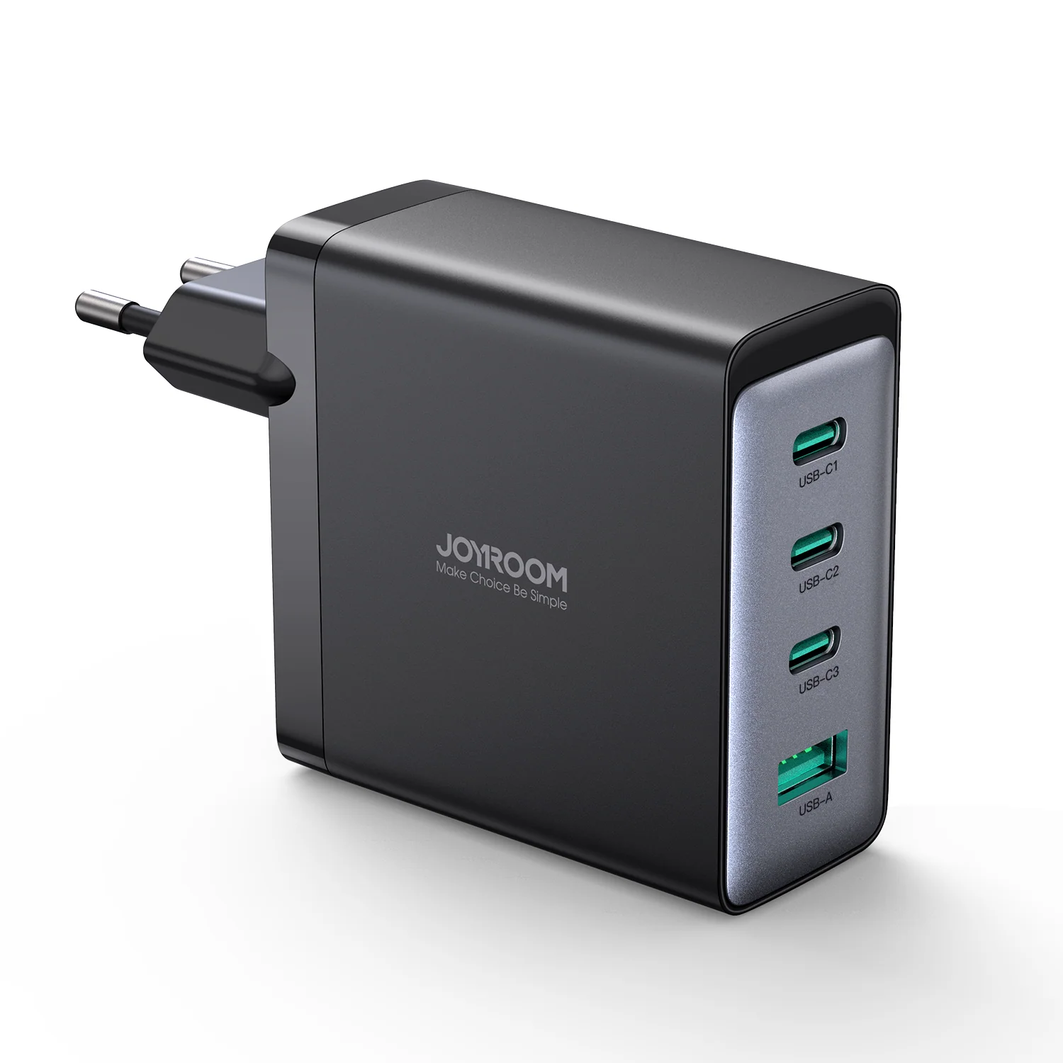 JR-TCG04 100W 3C1A Fast Charger-Black+100W C to C Cable 1.2m-Black -US/UK/EU - Image 2