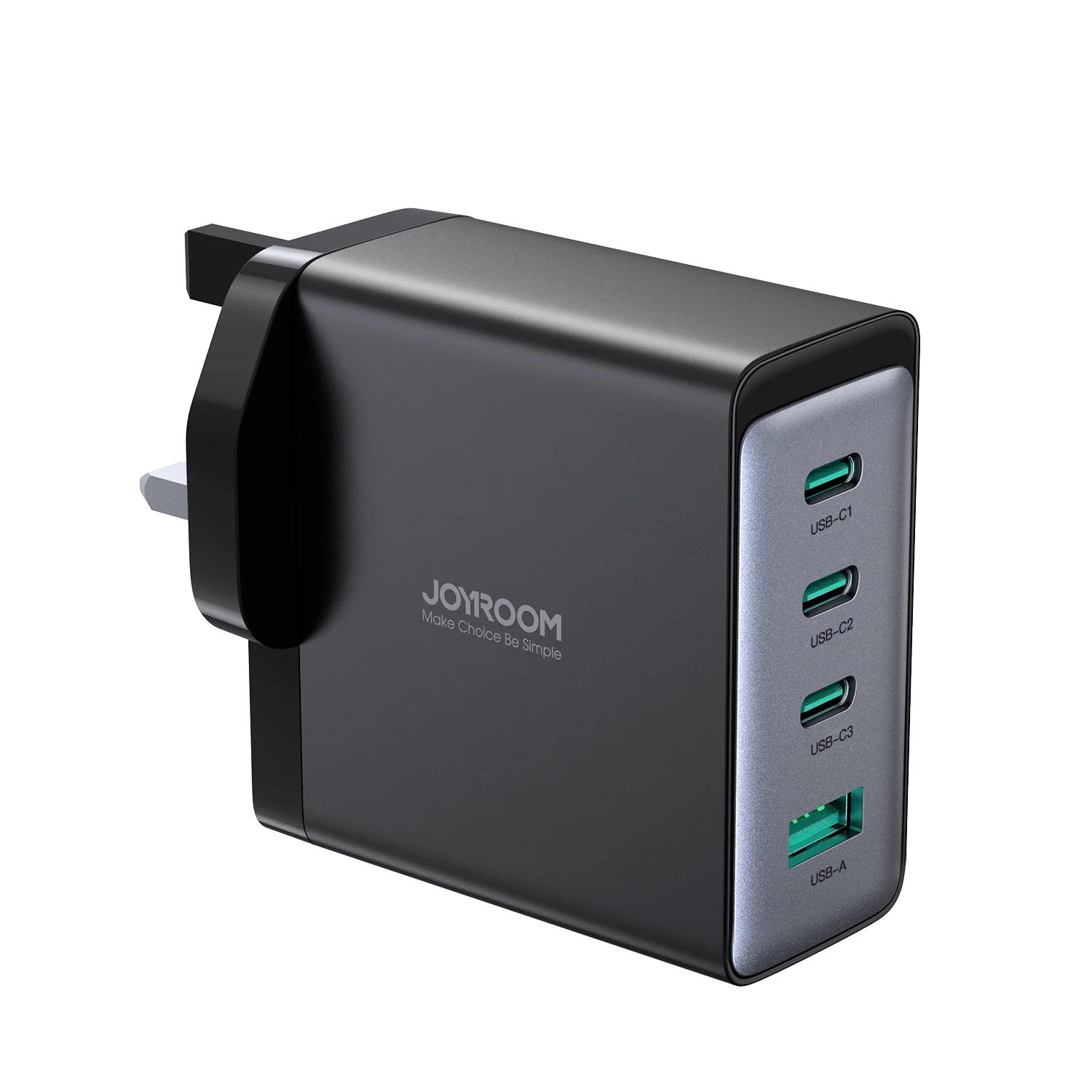 JR-TCG04 100W 3C1A Fast Charger-Black+100W C to C Cable 1.2m-Black -US/UK/EU - Image 3