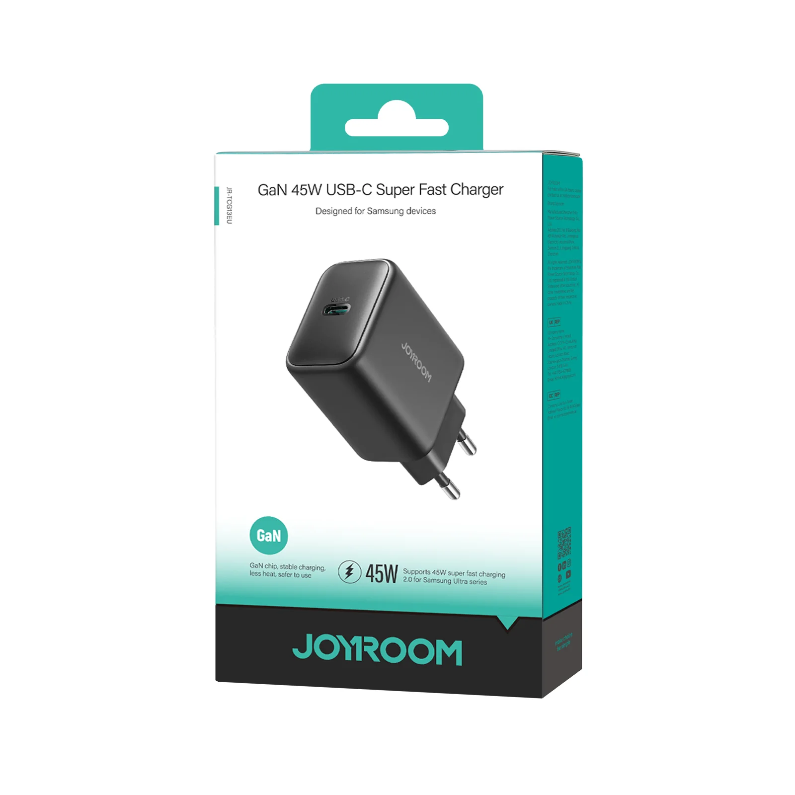 JR-TCG13 45W GaN USB-C Charger -Black - Image 3