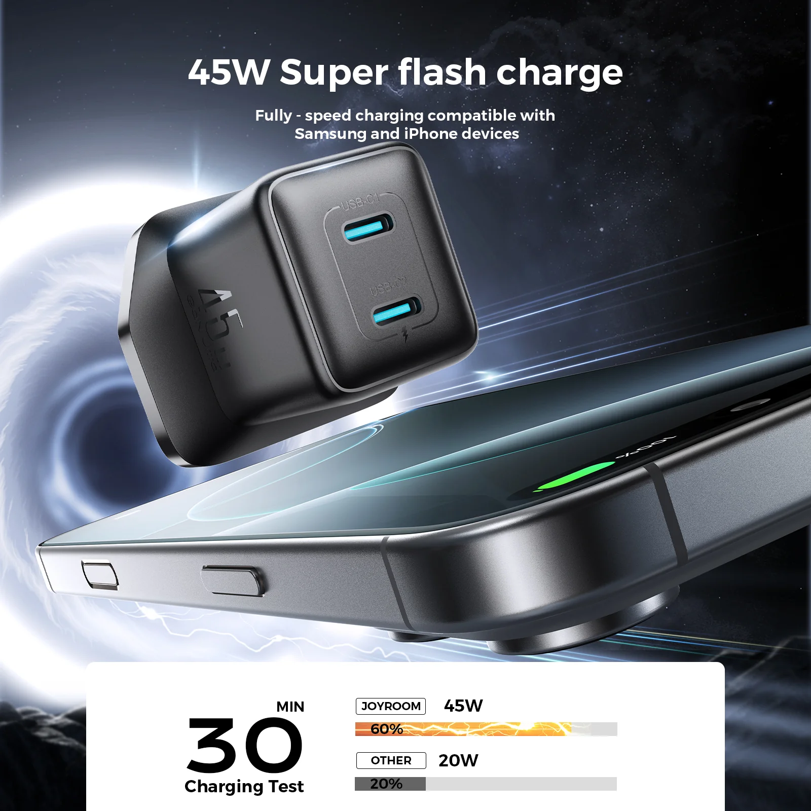 JR-TCG17 45W 2C  PD Charger-Black EU/UK-Black - Image 7