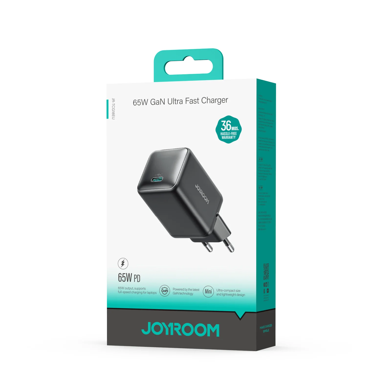 JR-TCG18 65W PD Charger EU/UK-Black - Image 3
