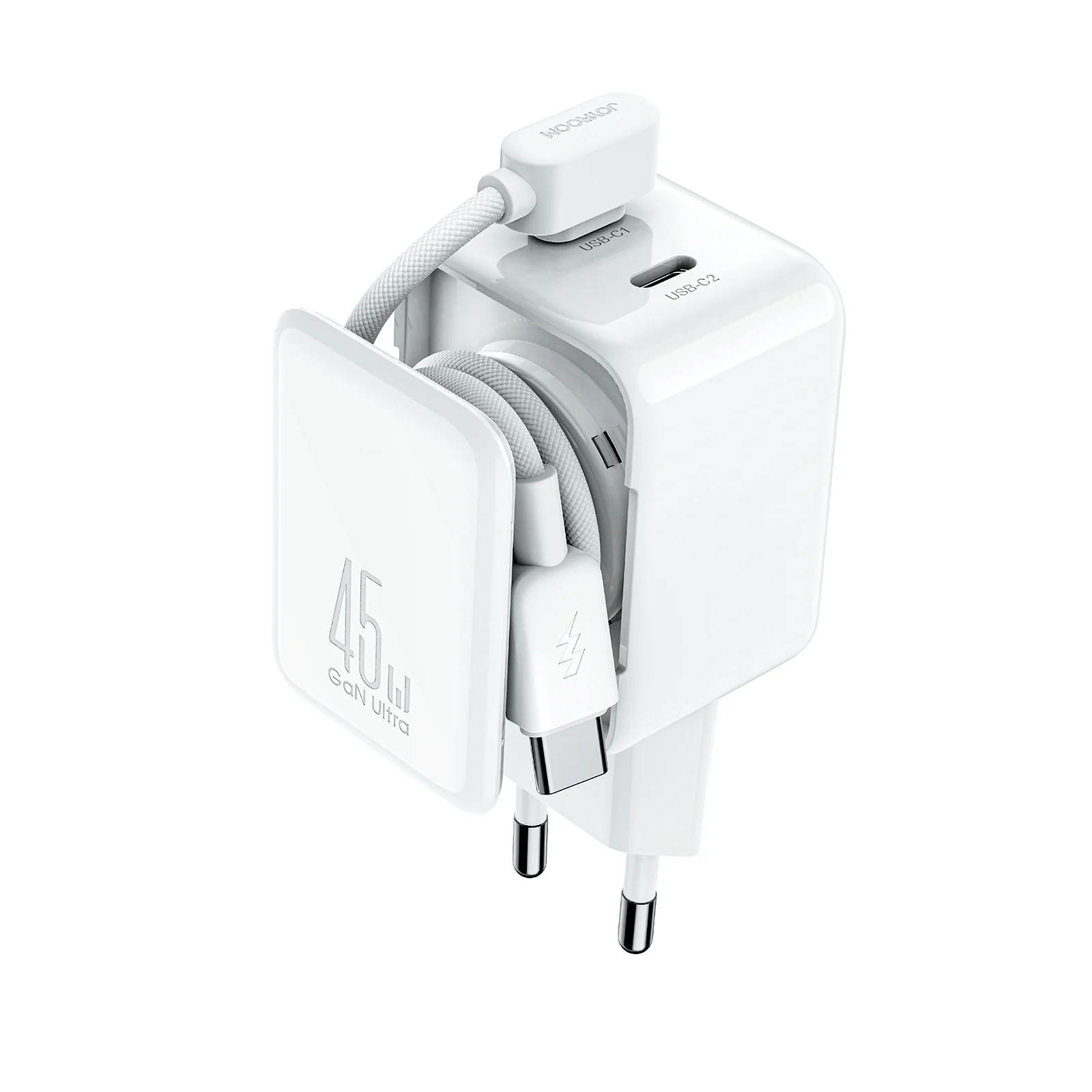 JR-TCL05 45W Cable Management GaN Charger/EU/UK-White - Image 2
