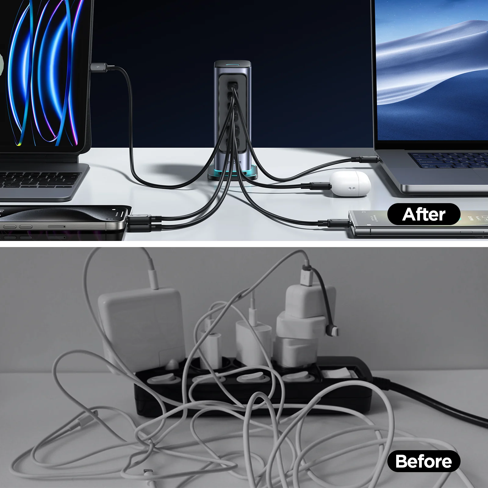 JR-TCM02 65W Multi-port Charger-Dark Gray - Image 10