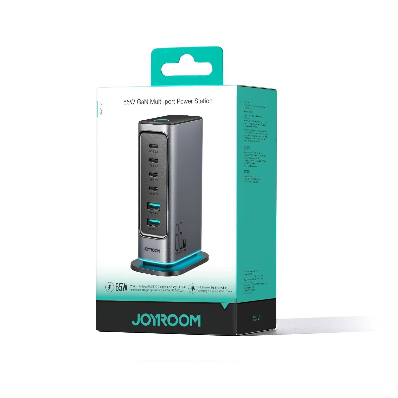 JR-TCM02 65W Multi-port Charger-Dark Gray - Image 2