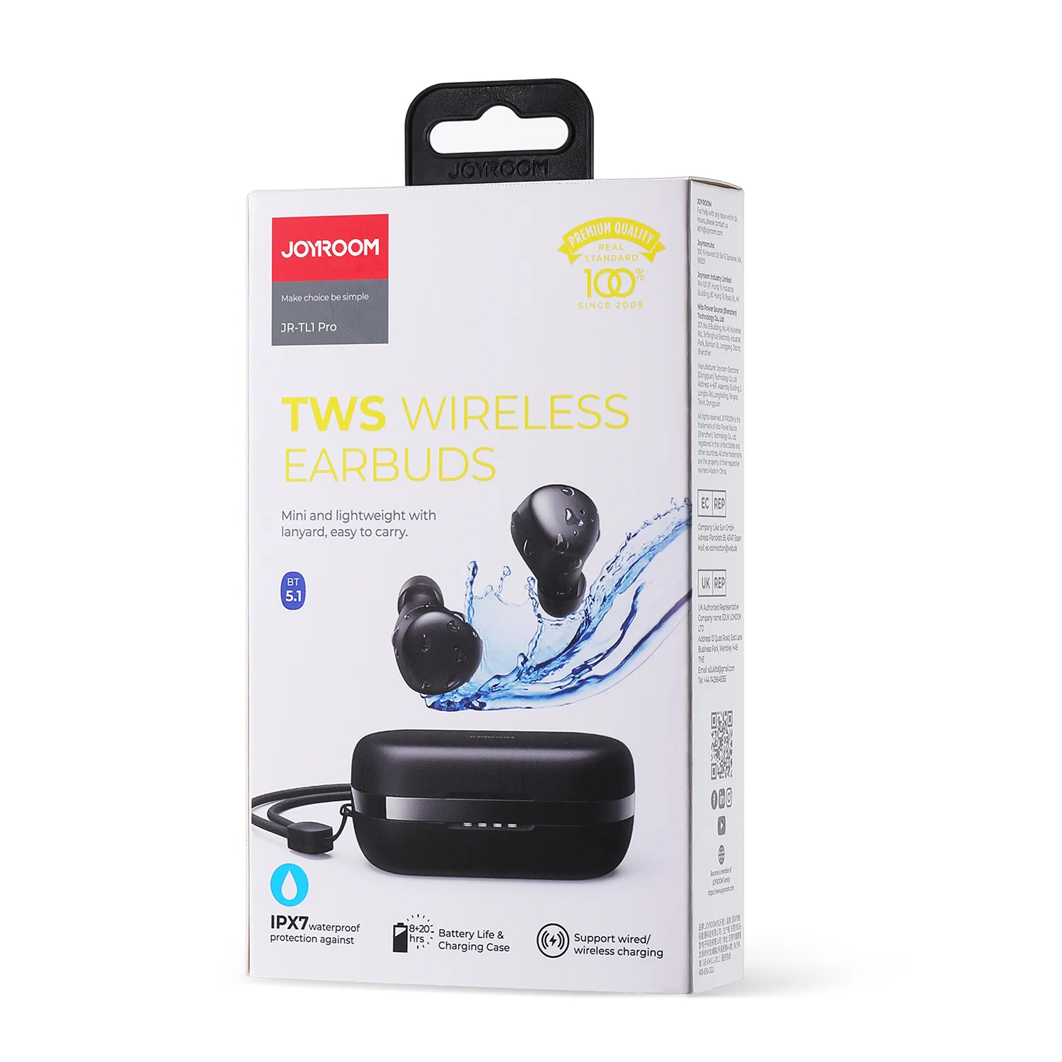 JR-TL1 Pro Waterproof IPX7 true wireless TWS Bluetooth earphone - Image 4