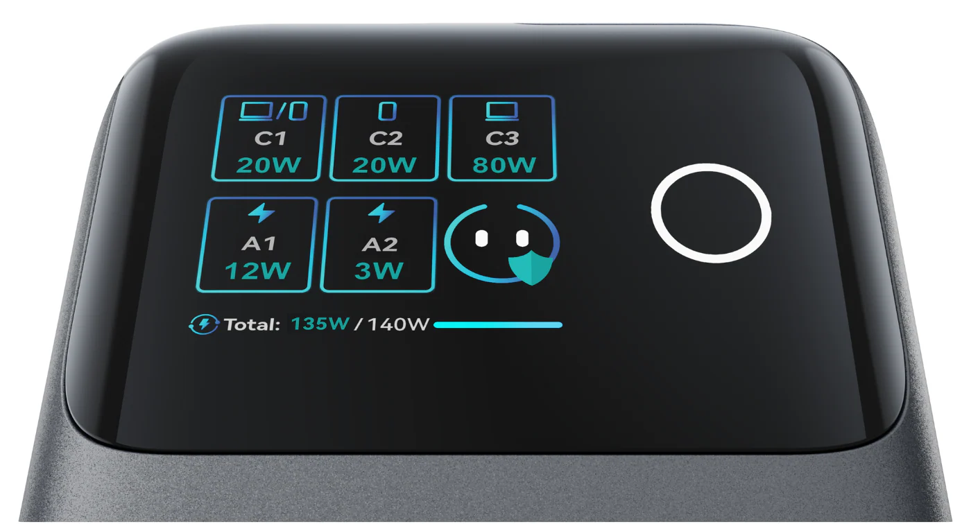 JR-TRD01 JOYROOM PODIX 140W 5-Port Desktop GaN Charger-Dark Gray - Image 8