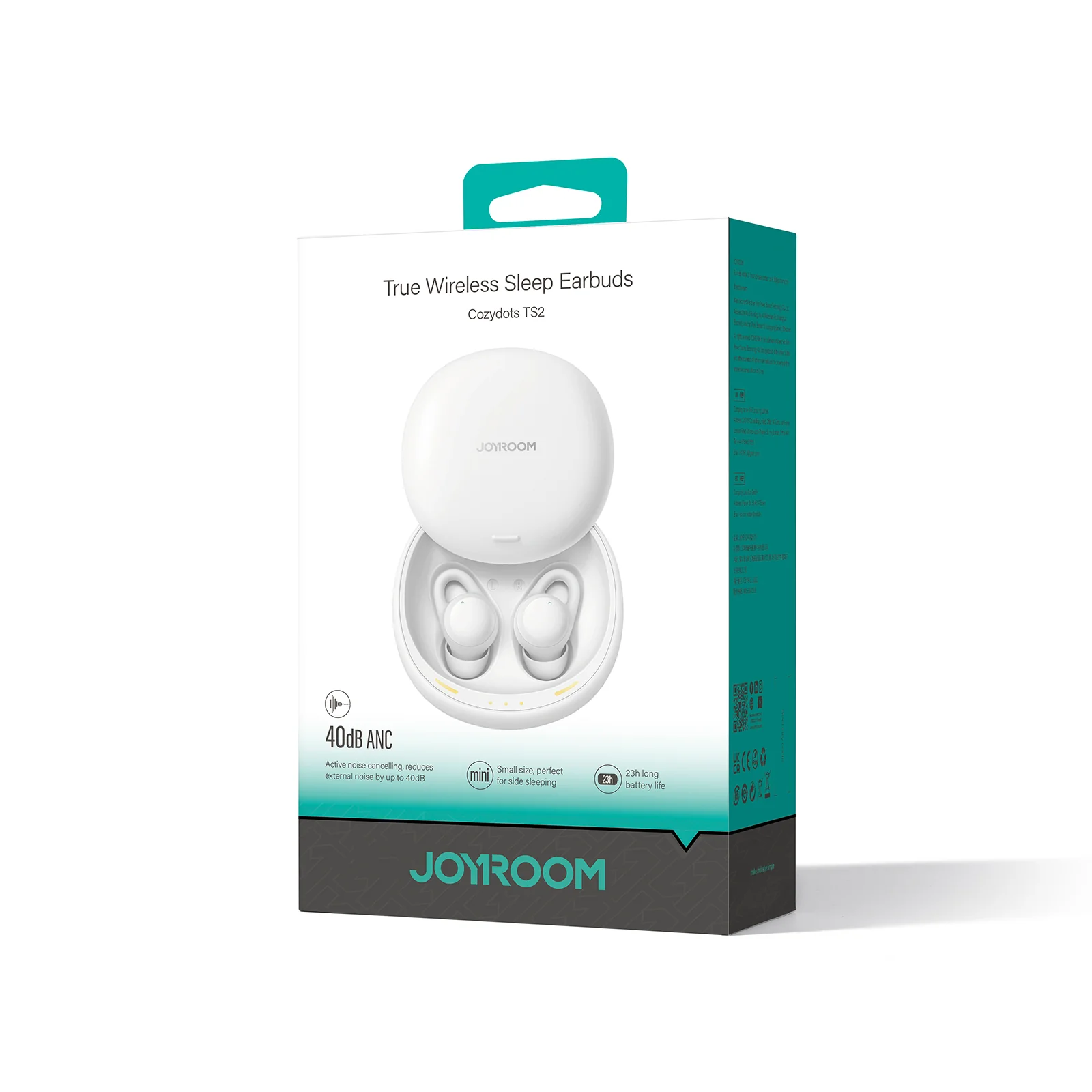 JR-TS2 True Wireless Sleep ANC Earbuds-White - Image 2