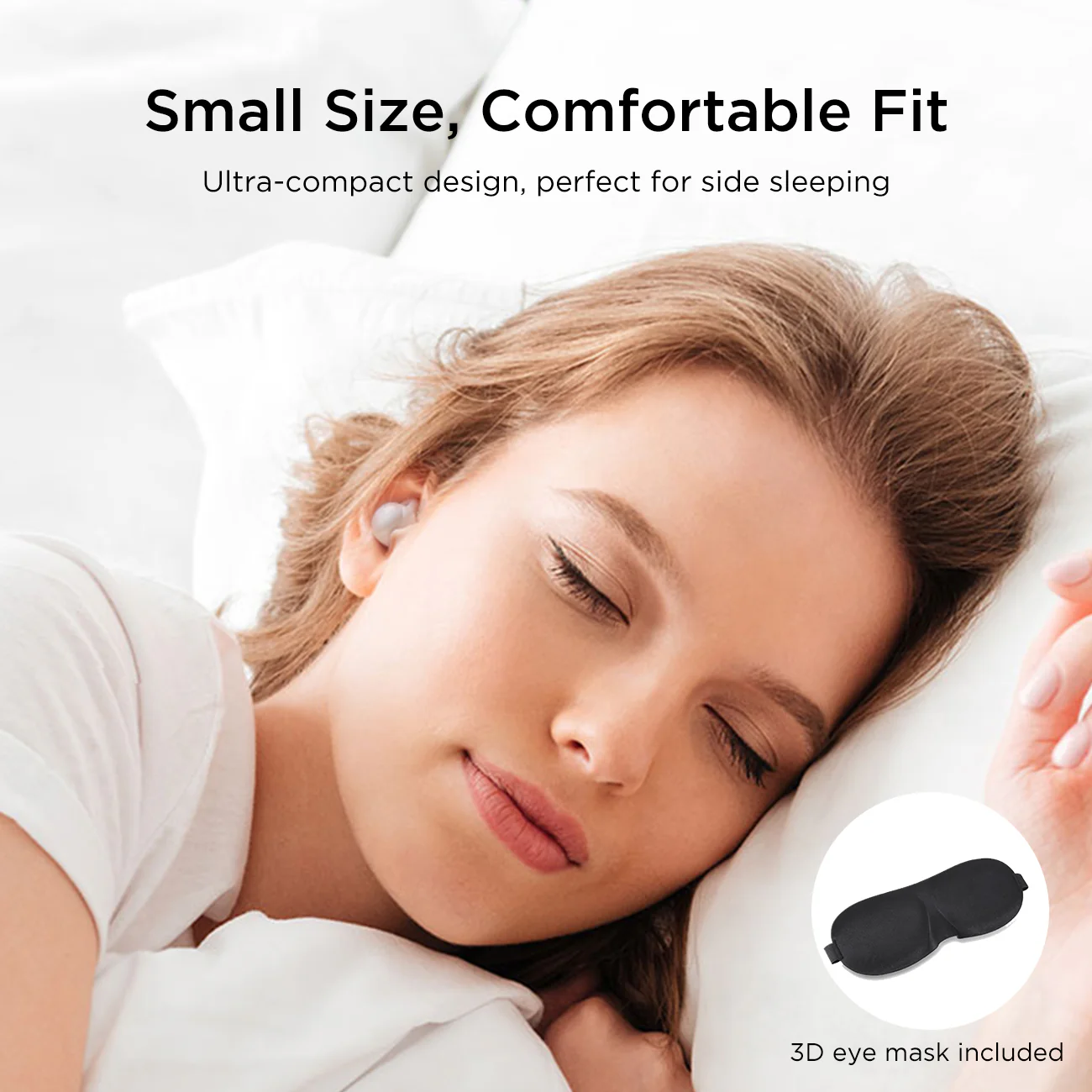 JR-TS2 True Wireless Sleep ANC Earbuds-White - Image 3