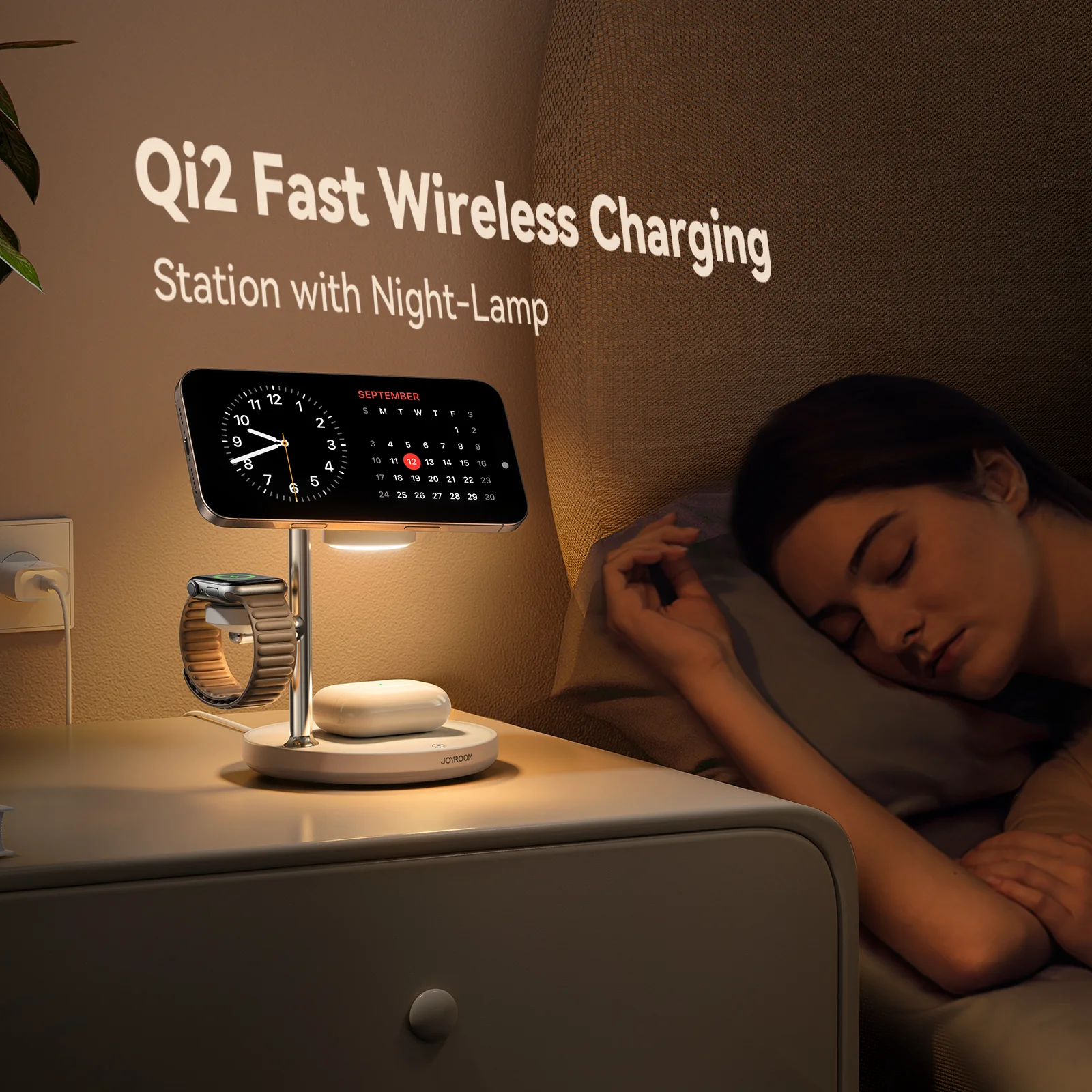 JR-W23 Qi2 4-in-1 Wireless Charger-White - Image 3
