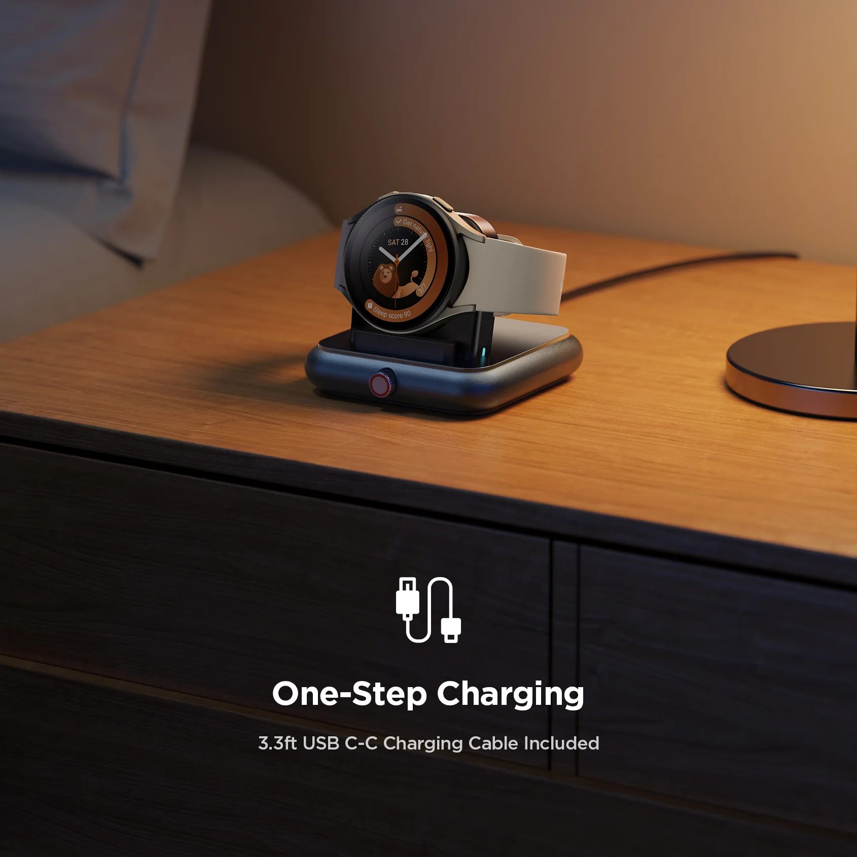 JR-WQW02 Wireless Watch Charger for Samsung Galaxy Watch series-Black - Image 2