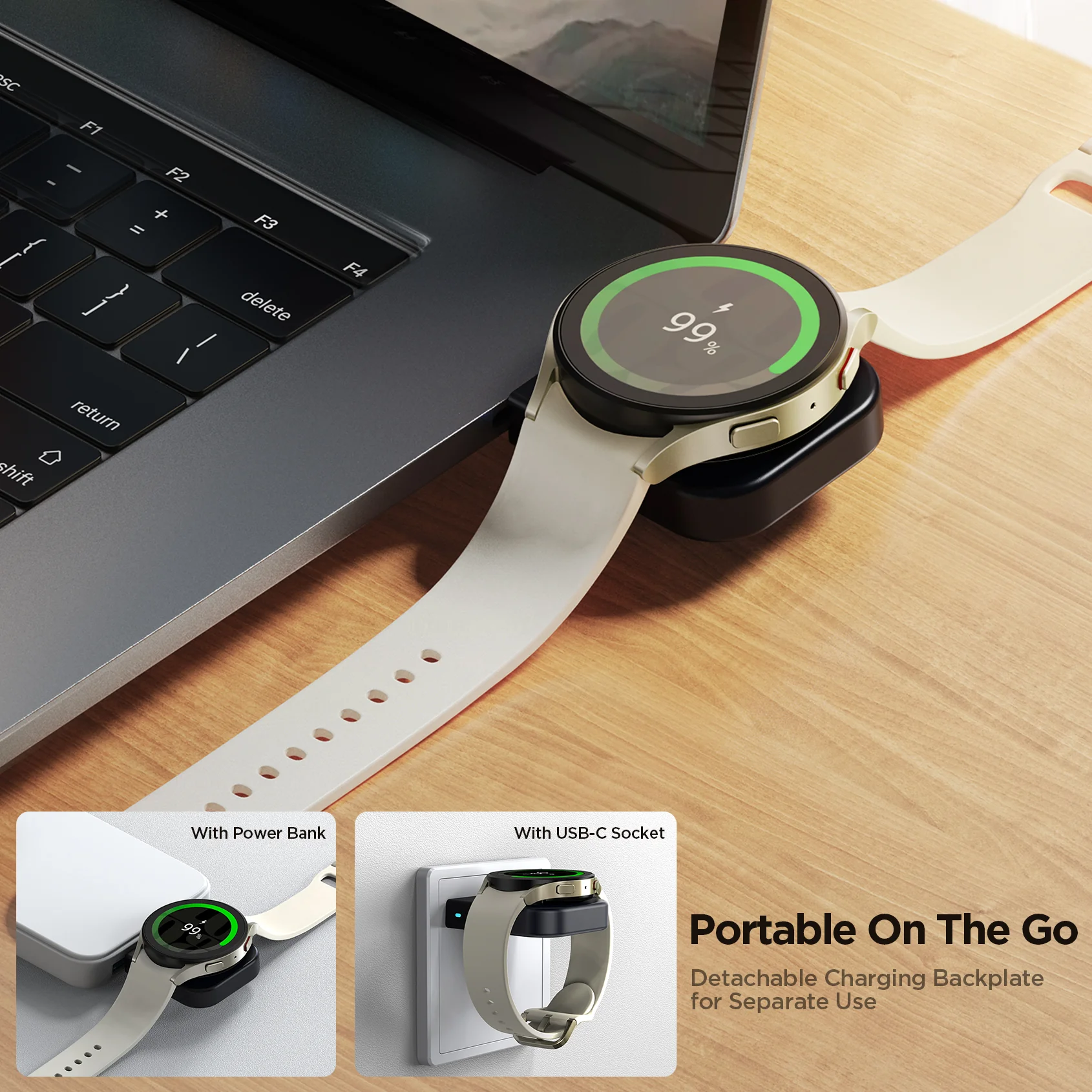 JR-WQW02 Wireless Watch Charger for Samsung Galaxy Watch series-Black - Image 6