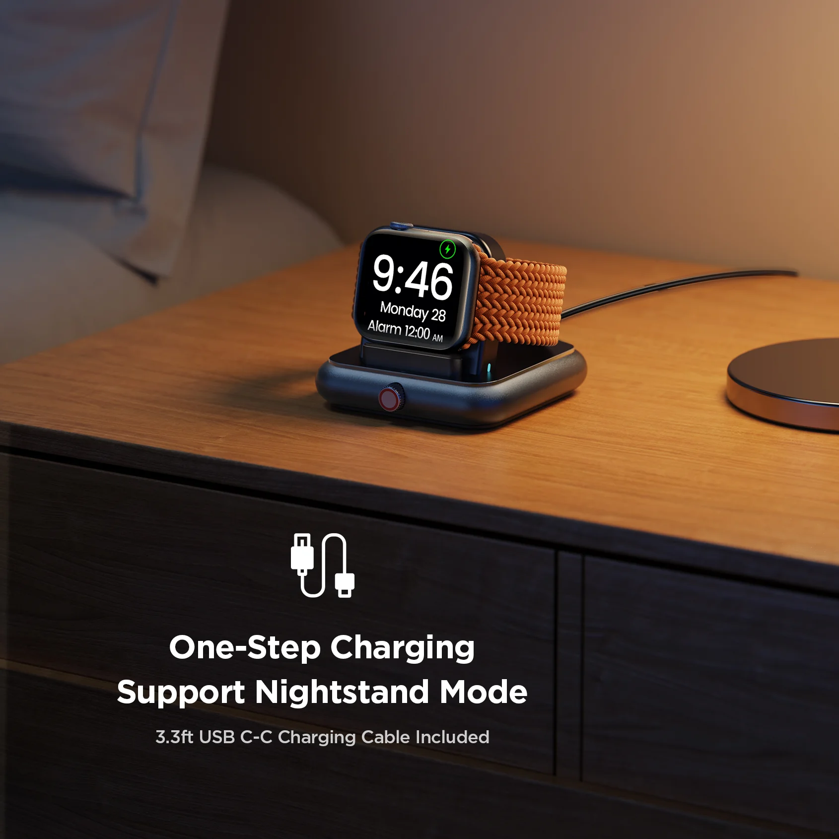 JR-WQW03 Wireless Watch Charger for iphone Watch series-Black - Image 3