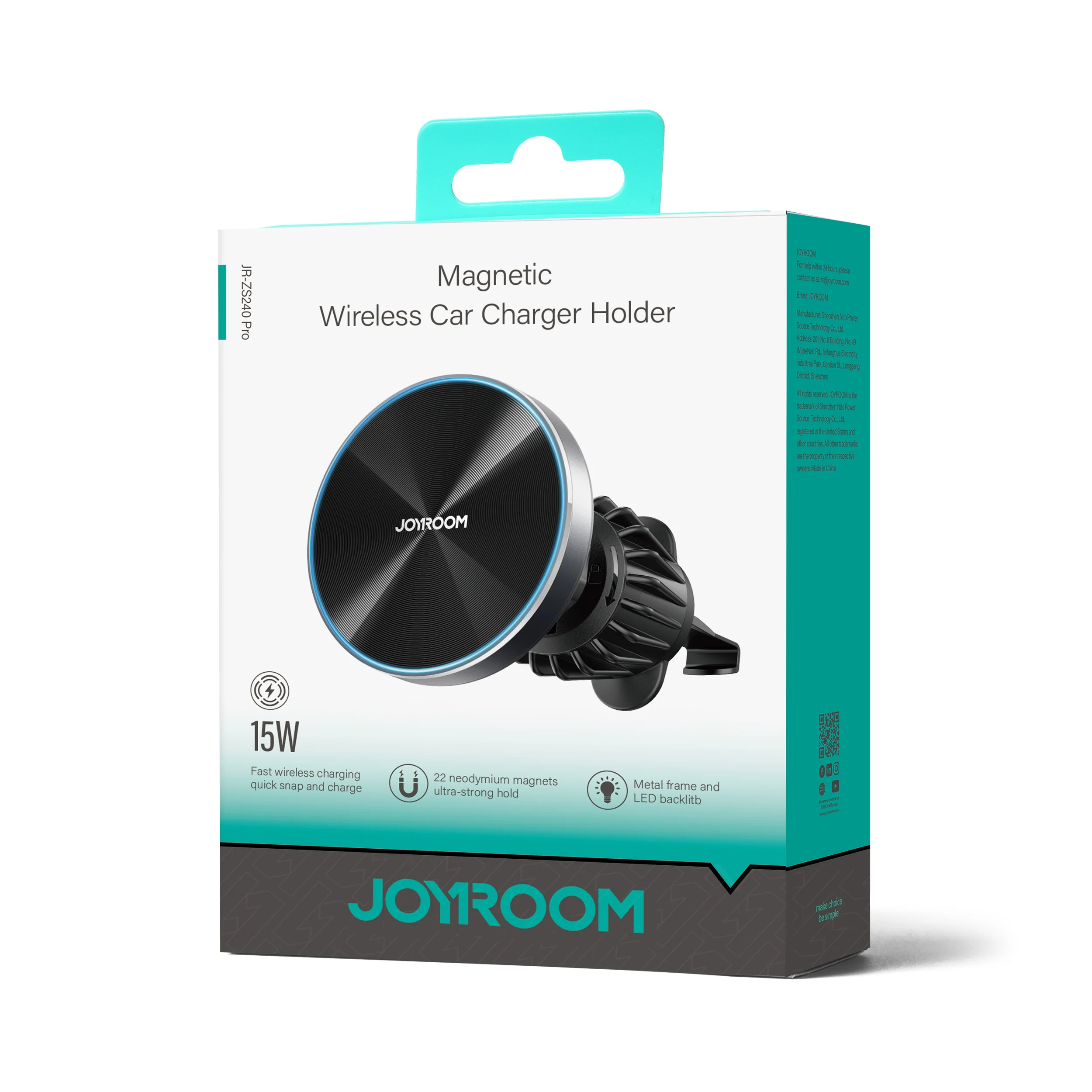 JR-ZS240 Pro magnetic wireless car charger-Black - Image 8