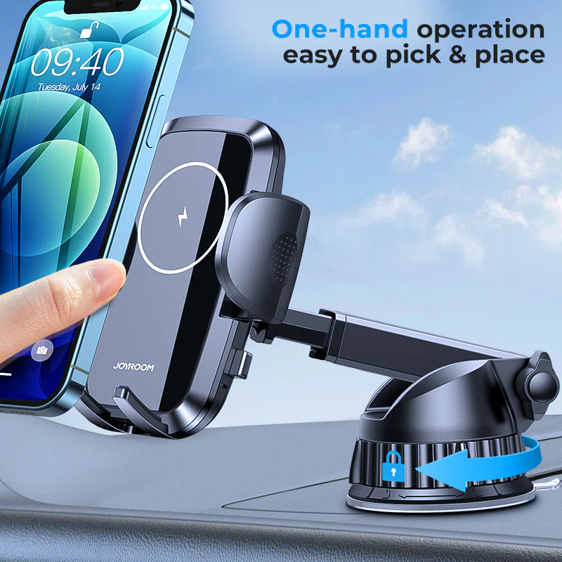JR-ZS241 Wireless car charger holder air vent & dashboard - Image 2