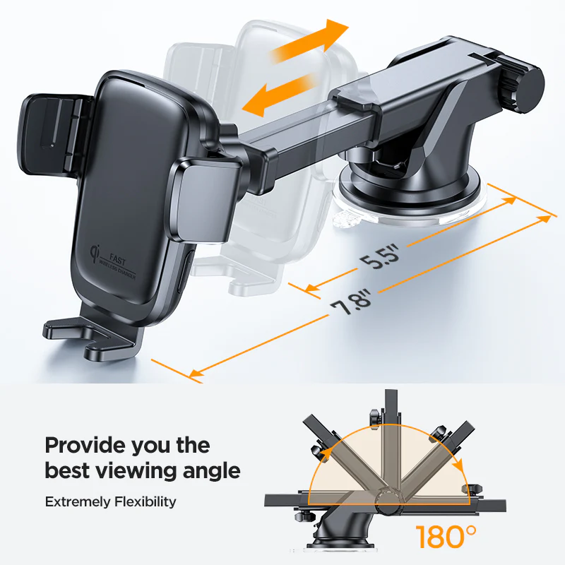 JR-ZS243 Wireless Car Charger Mount holder air vent & dashboard - Image 3