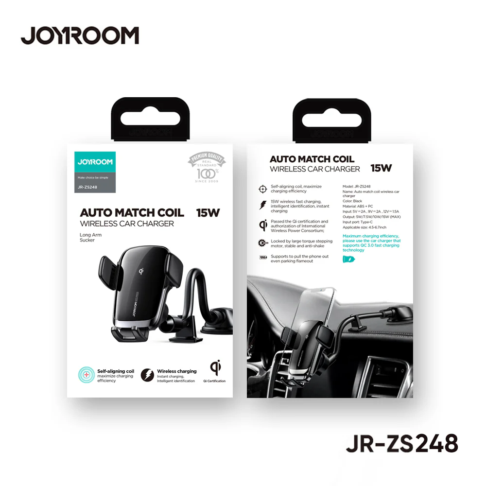 JR-ZS248 Electric Wireless Car Charger Holder air vent & dashboard & CD Version & suction cup version - Image 7